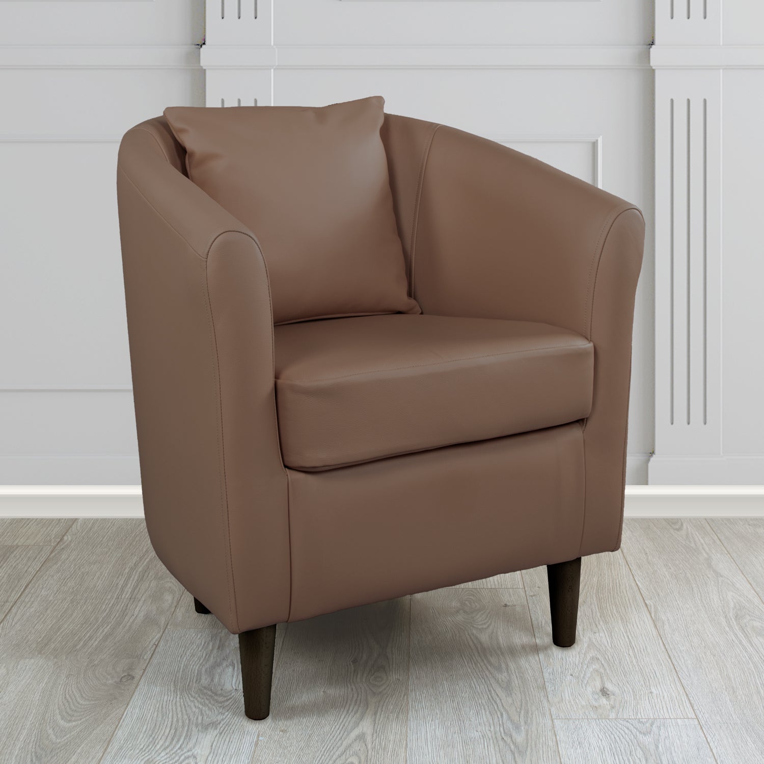 St Tropez Shelly Mocha Crib 5 Genuine Leather Tub Chair (4630021341226)