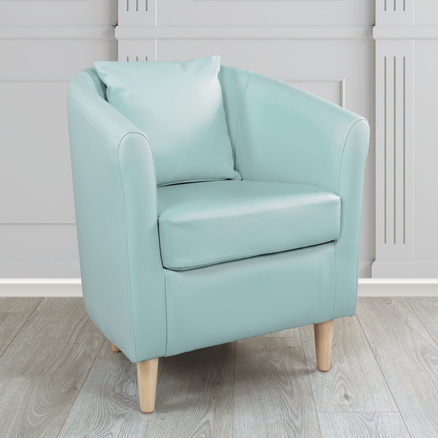 St Tropez Shelly Parlour Blue Crib 5 Genuine Leather Tub Chair (4630032810026)