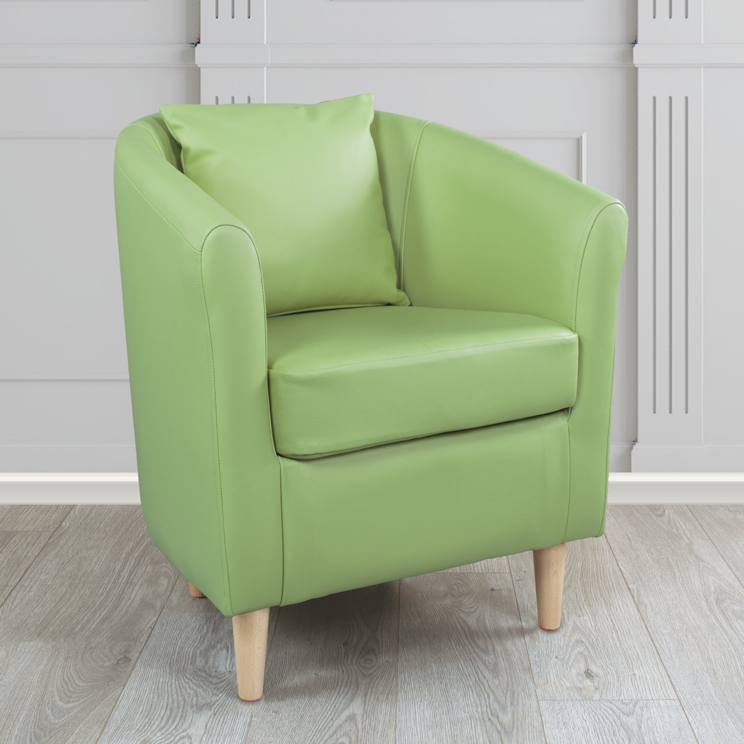 St Tropez Shelly Pea Green Crib 5 Genuine Leather Tub Chair (4630033694762)