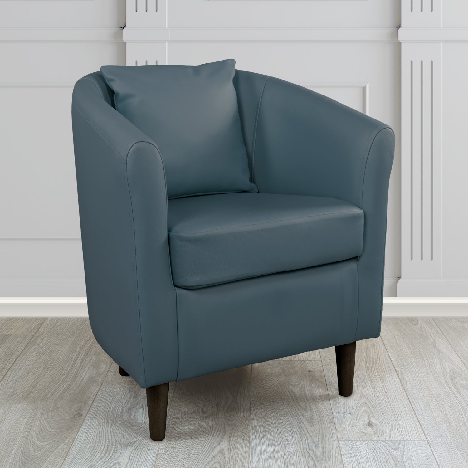 St Tropez Shelly Suffolk Blue Crib 5 Genuine Leather Tub Chair (4630047785002)