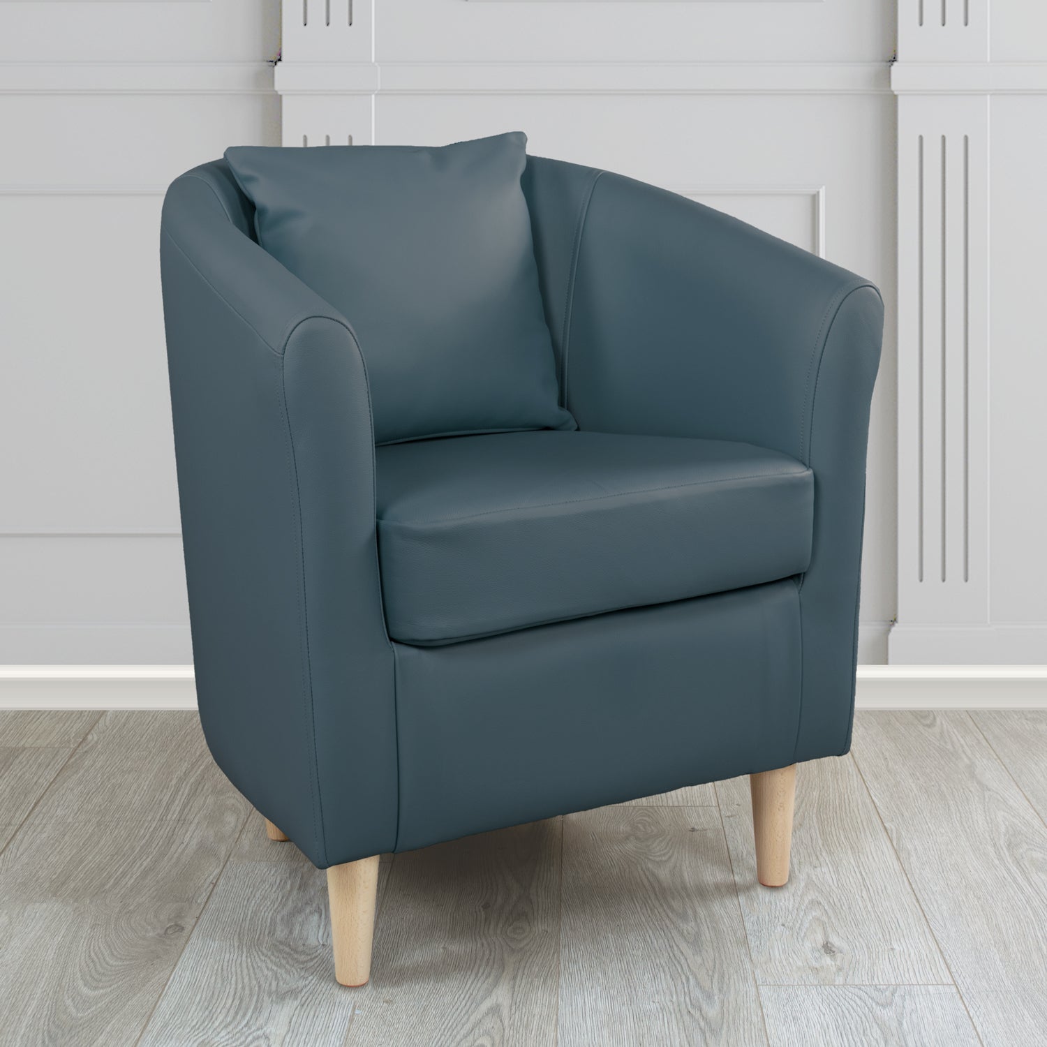 St Tropez Shelly Suffolk Blue Crib 5 Genuine Leather Tub Chair (4630047785002)