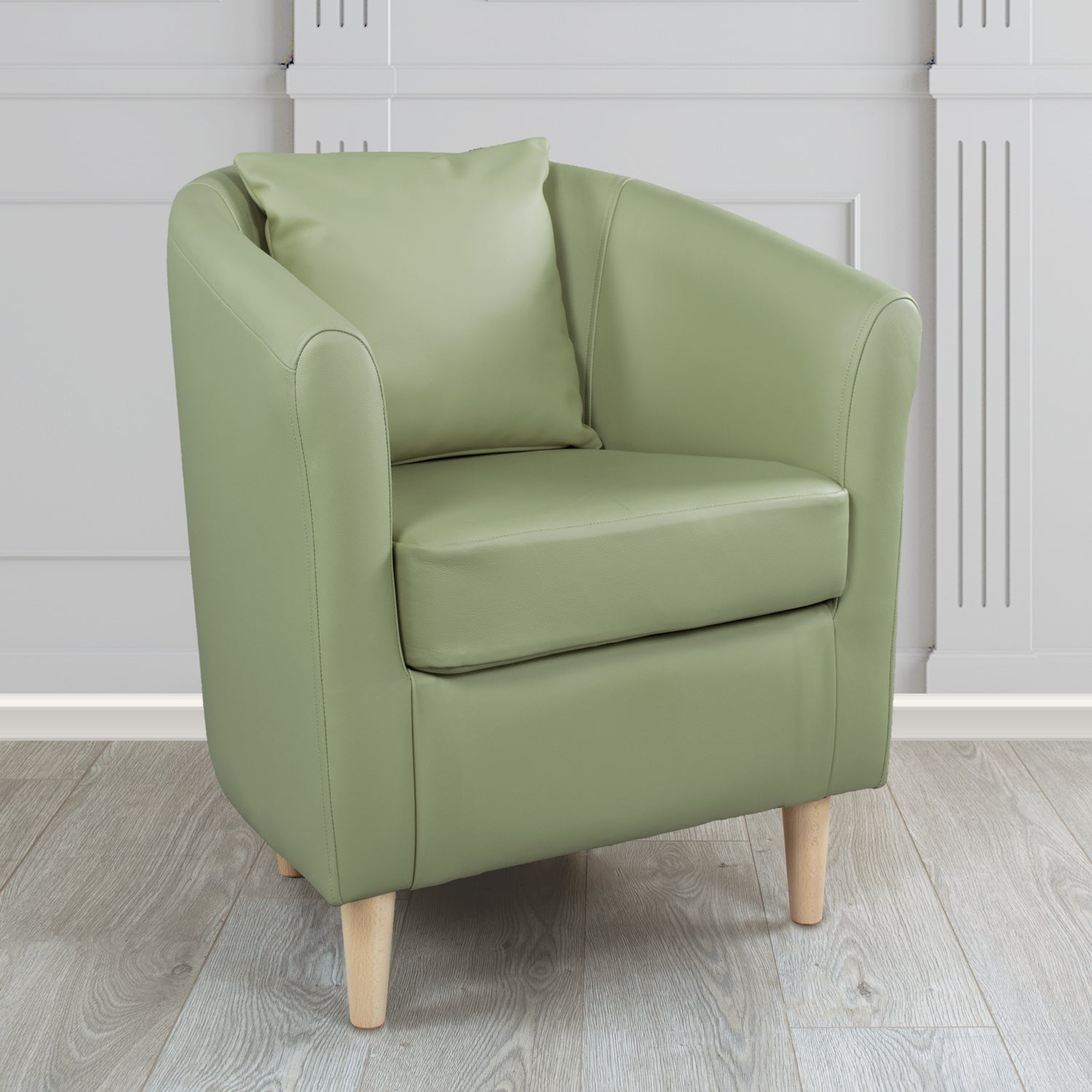 St Tropez Shelly Thyme Green Crib 5 Genuine Leather Tub Chair (4630057943082)