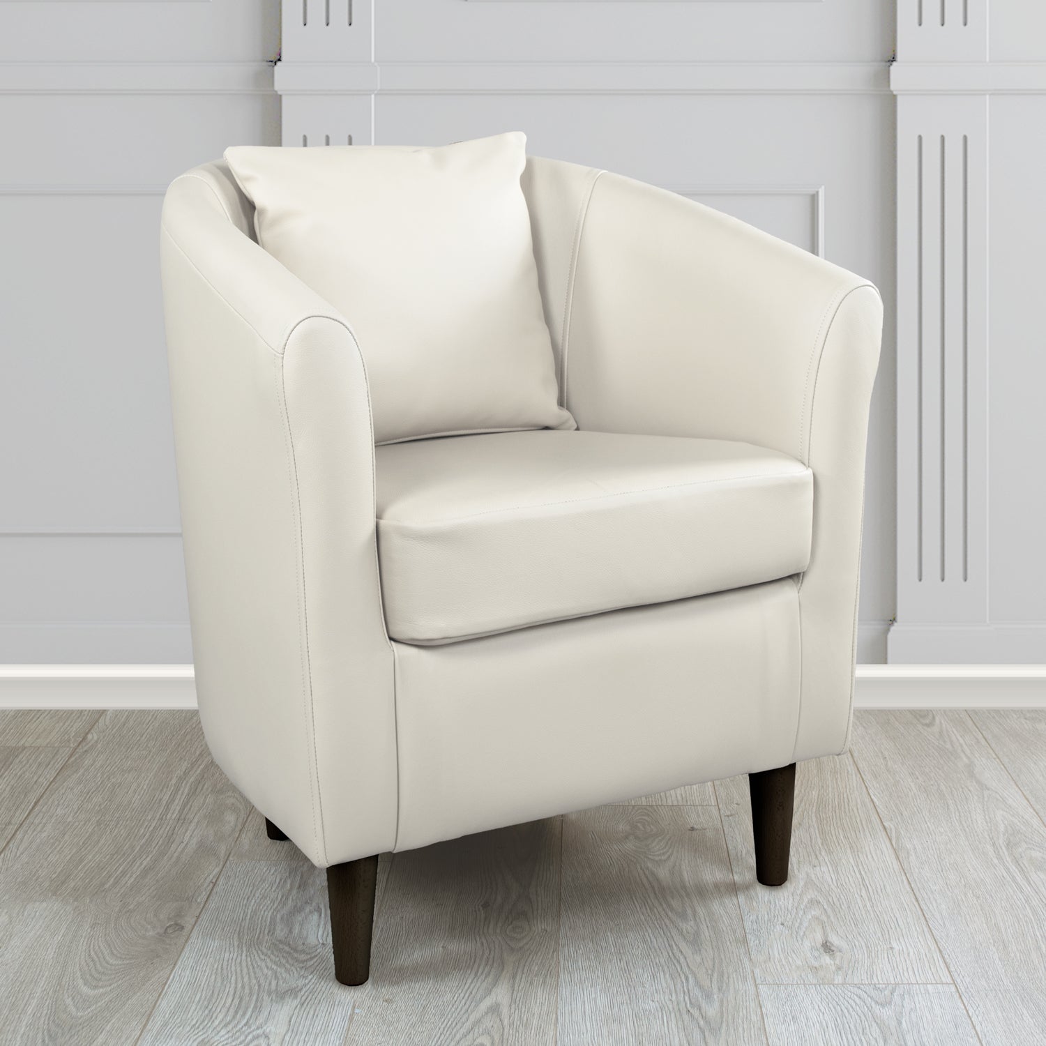 St Tropez Shelly White Crib 5 Genuine Leather Tub Chair (4630093070378)