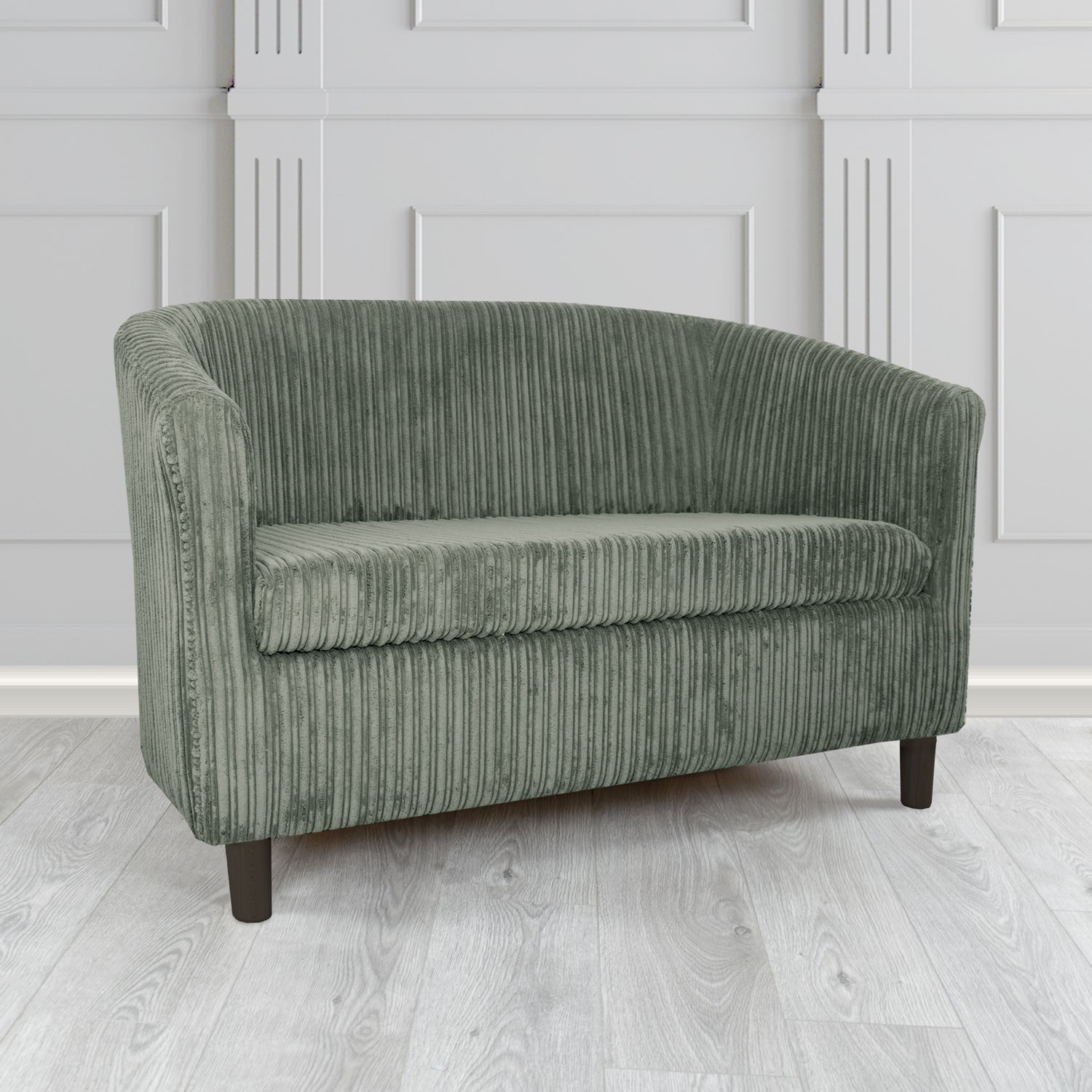 Tuscany Conway Charcoal Plain Texture Fabric 2 Seater Tub Sofa (6582501670954)