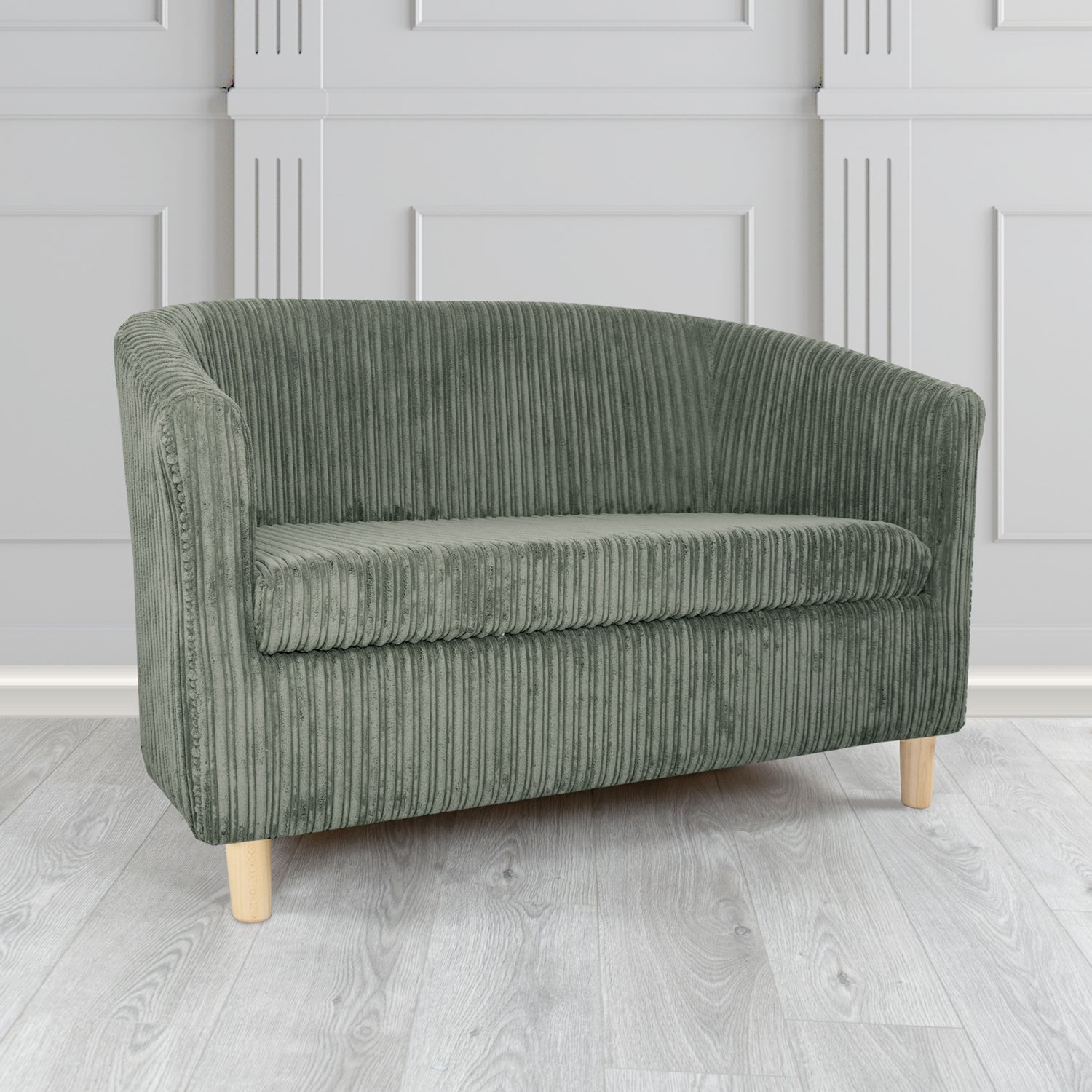 Tuscany Conway Charcoal Plain Texture Fabric 2 Seater Tub Sofa (6582501670954)
