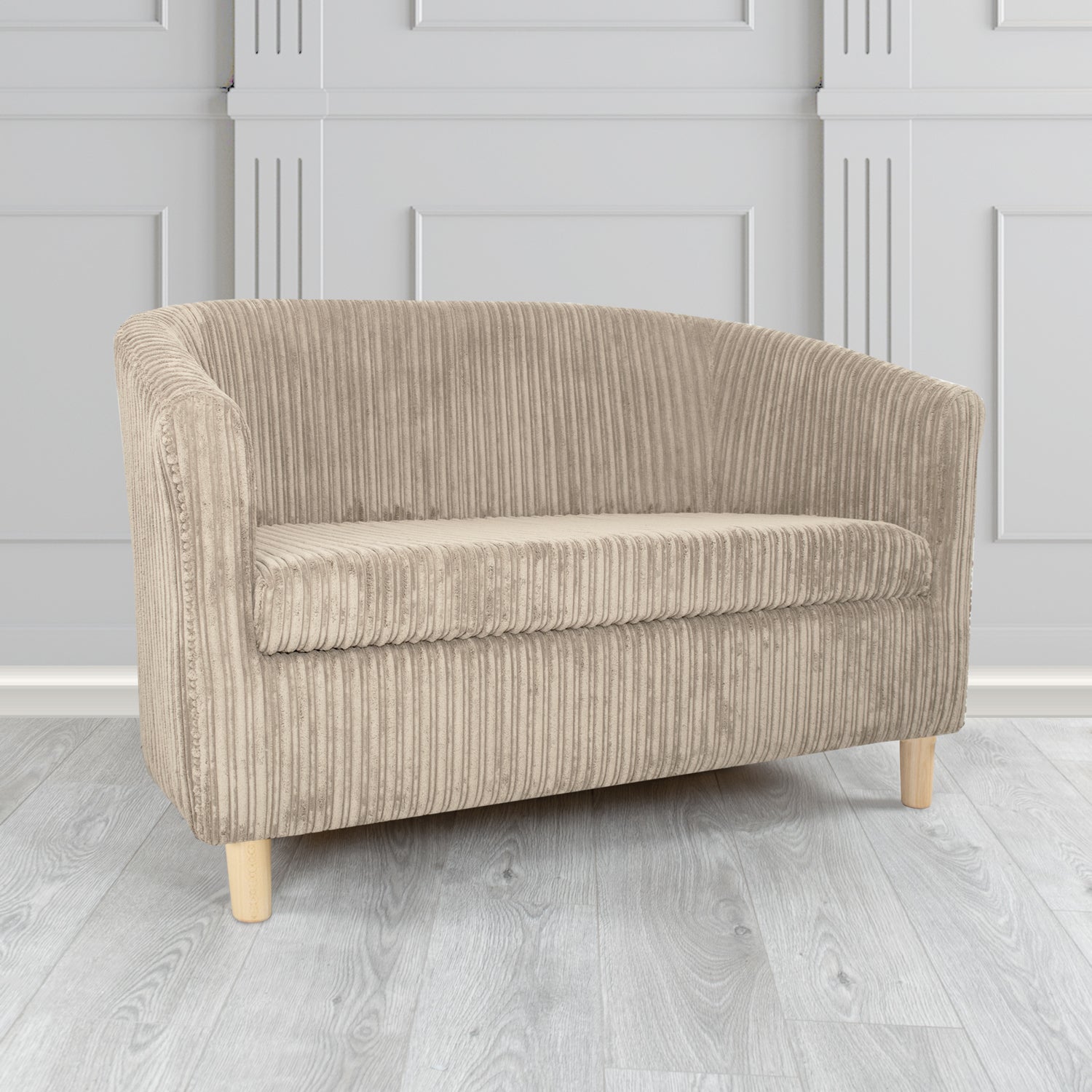 Tuscany Conway Mink Plain Texture Fabric 2 Seater Tub Sofa (6582505701418)