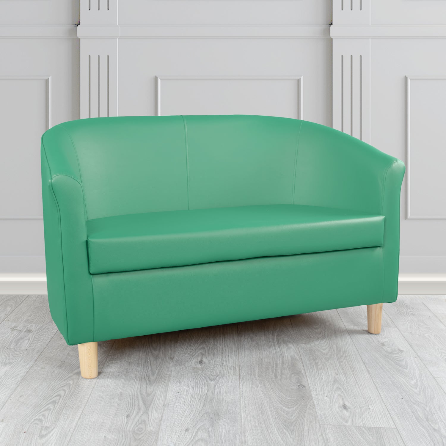 Tuscany Just Colour Applemint Crib 5 Faux Leather 2 Seater Tub Sofa - The Tub Chair Shop