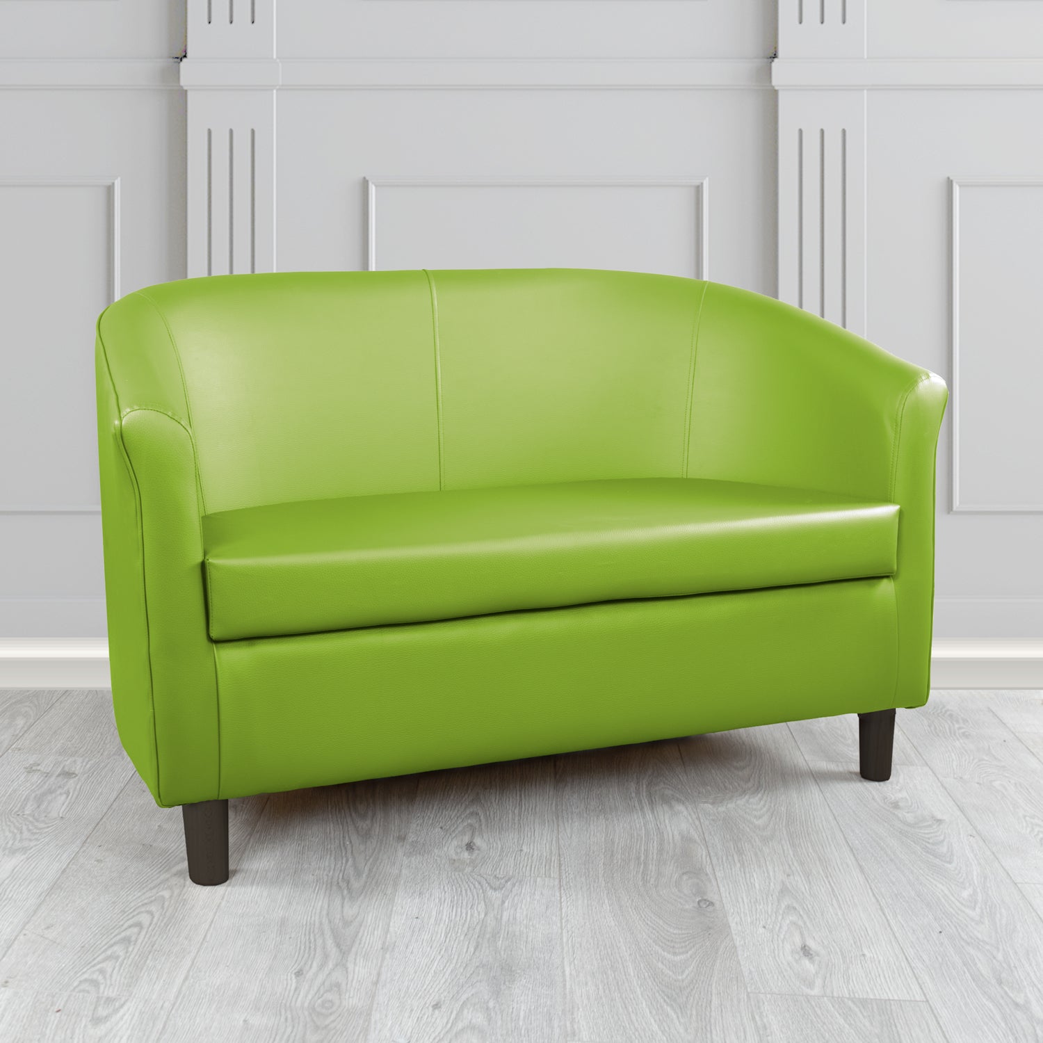 Tuscany Just Colour Citrus Green Crib 5 Faux Leather 2 Seater Tub Sofa - The Tub Chair Shop