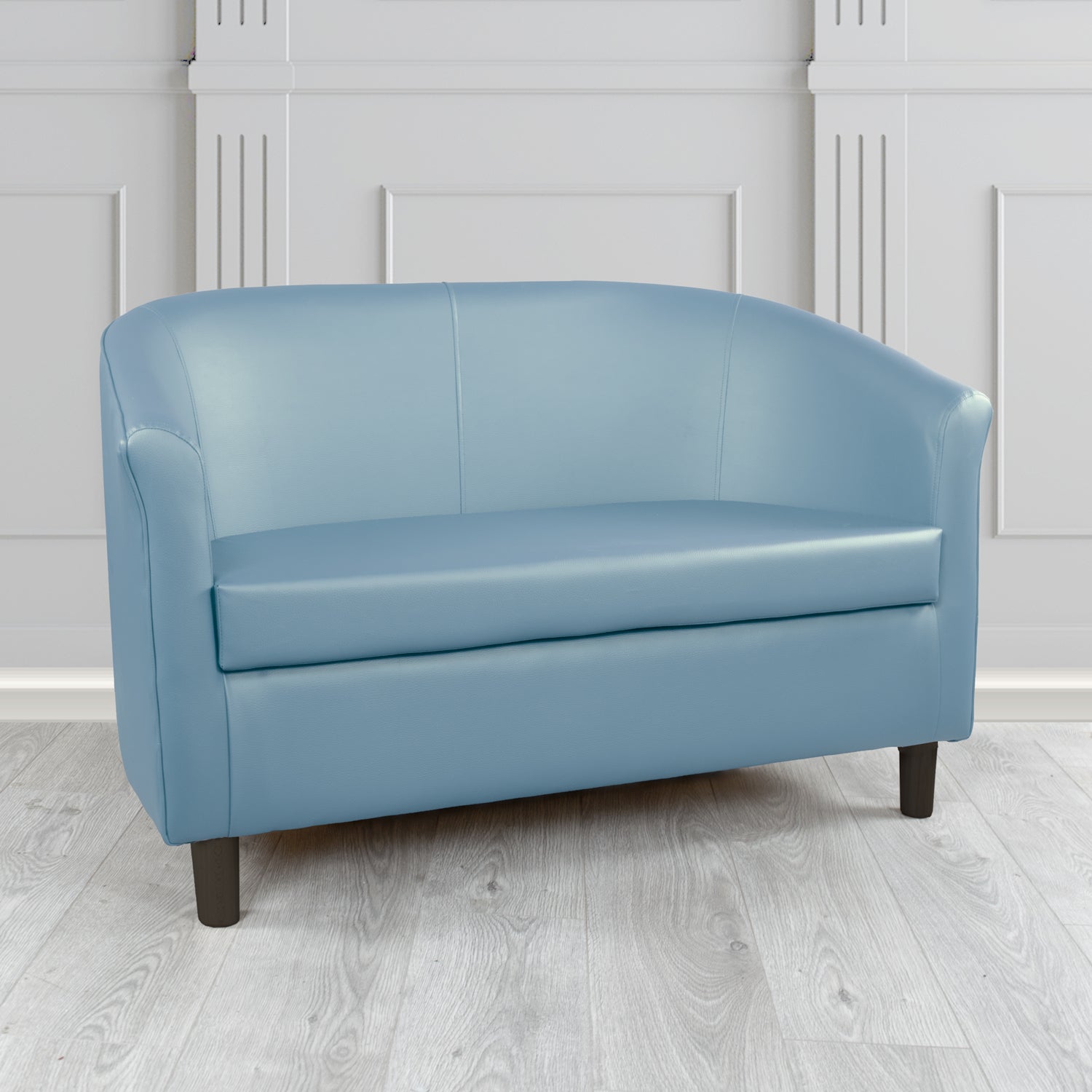 Tuscany Just Colour Cool Blue Crib 5 Faux Leather 2 Seater Tub Sofa - The Tub Chair Shop