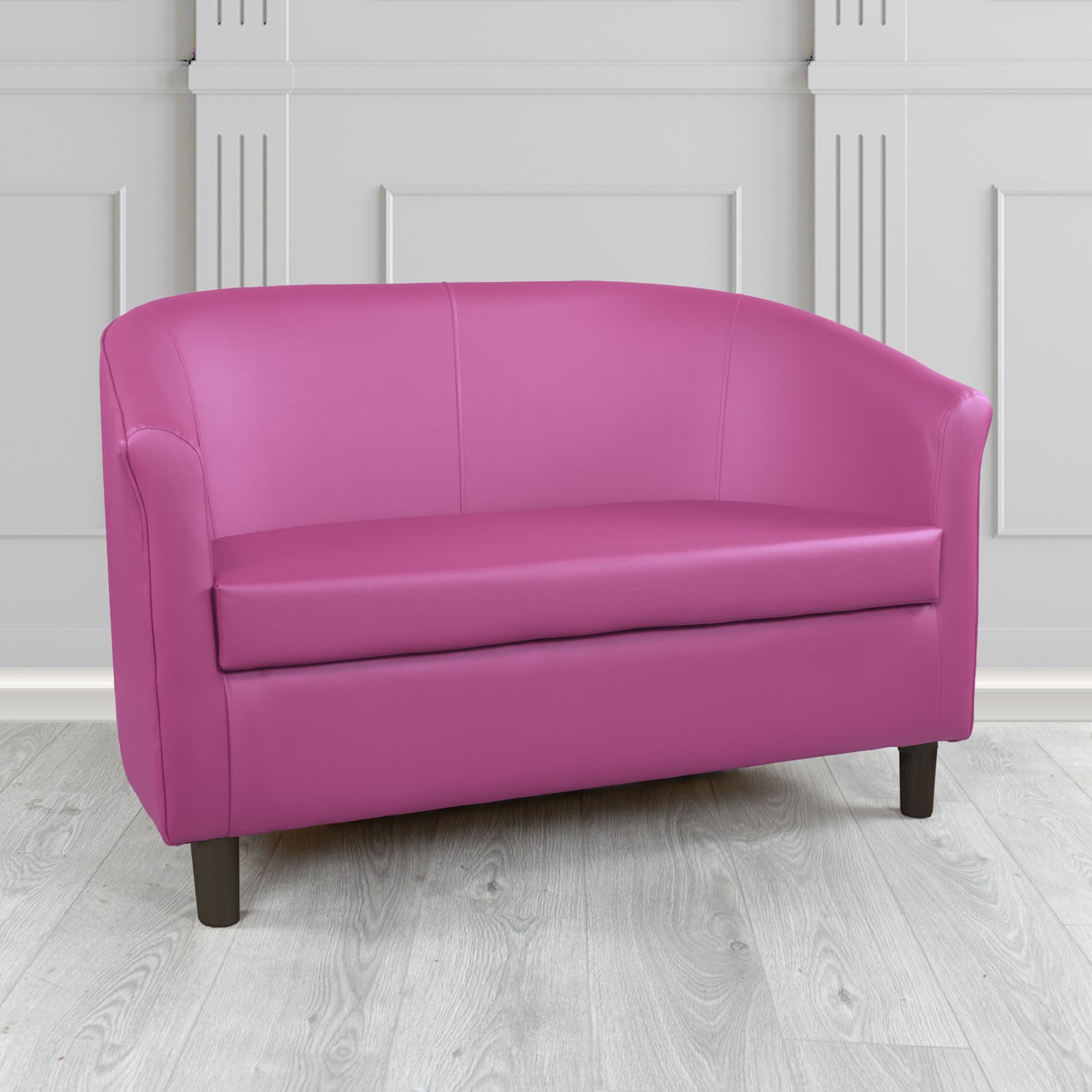 Faux leather store tub sofa