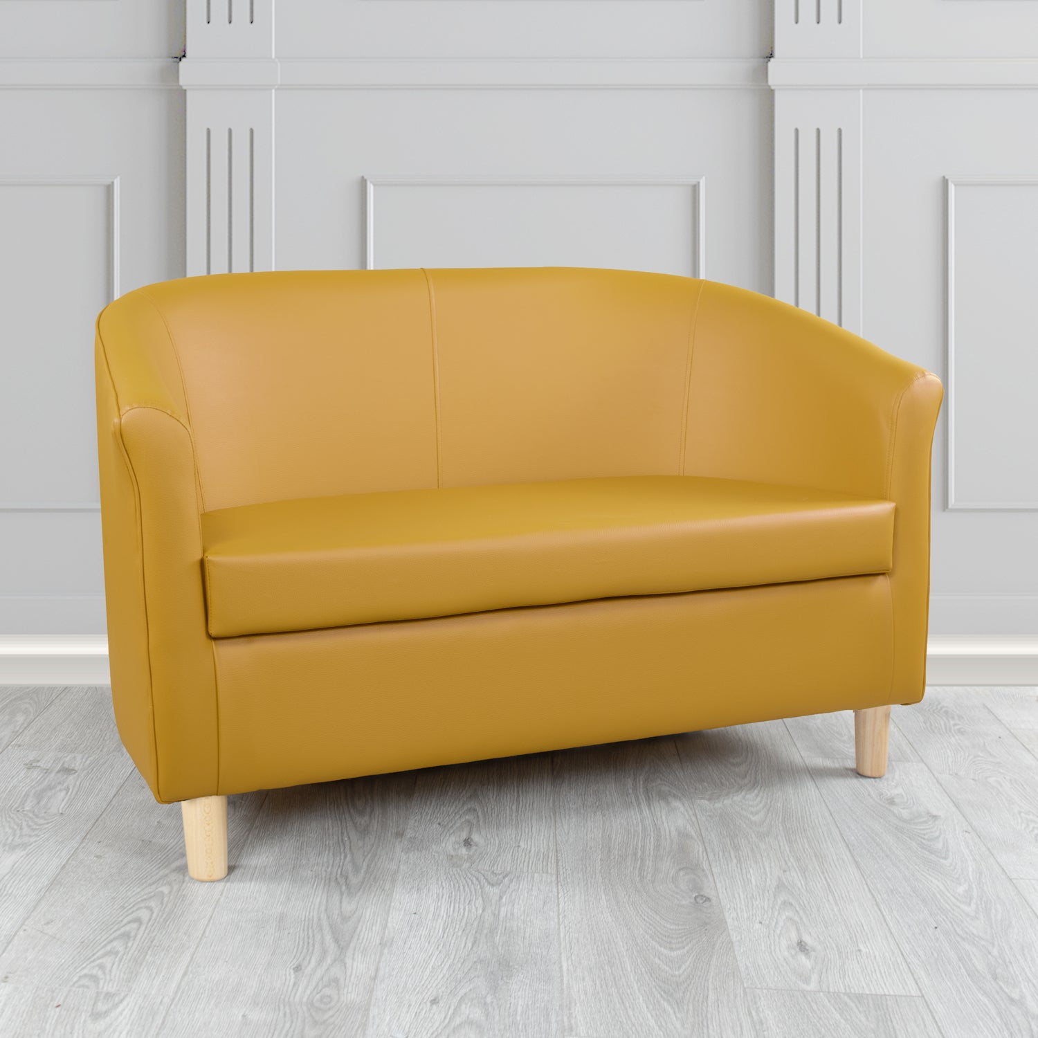 Tuscany Just Colour Golden Honey Crib 5 Faux Leather 2 Seater Tub Sofa - The Tub Chair Shop