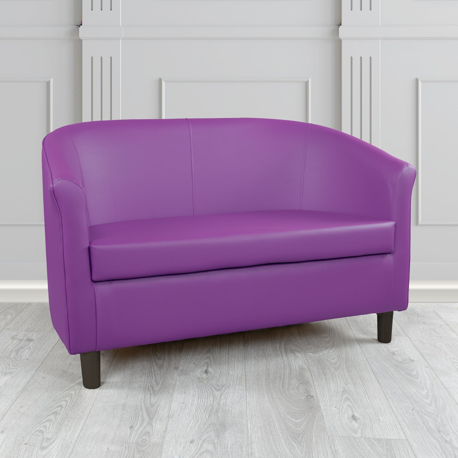 Tuscany Just Colour Grape Crib 5 Faux Leather 2 Seater Tub Sofa - The Tub Chair Shop