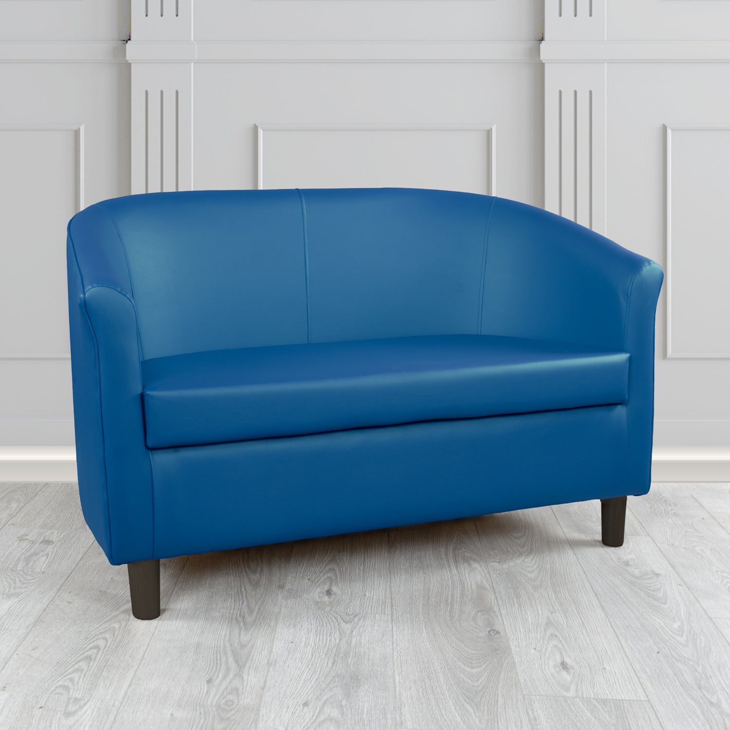 Tuscany Just Colour Ocean Blue Crib 5 Faux Leather 2 Seater Tub Sofa - The Tub Chair Shop