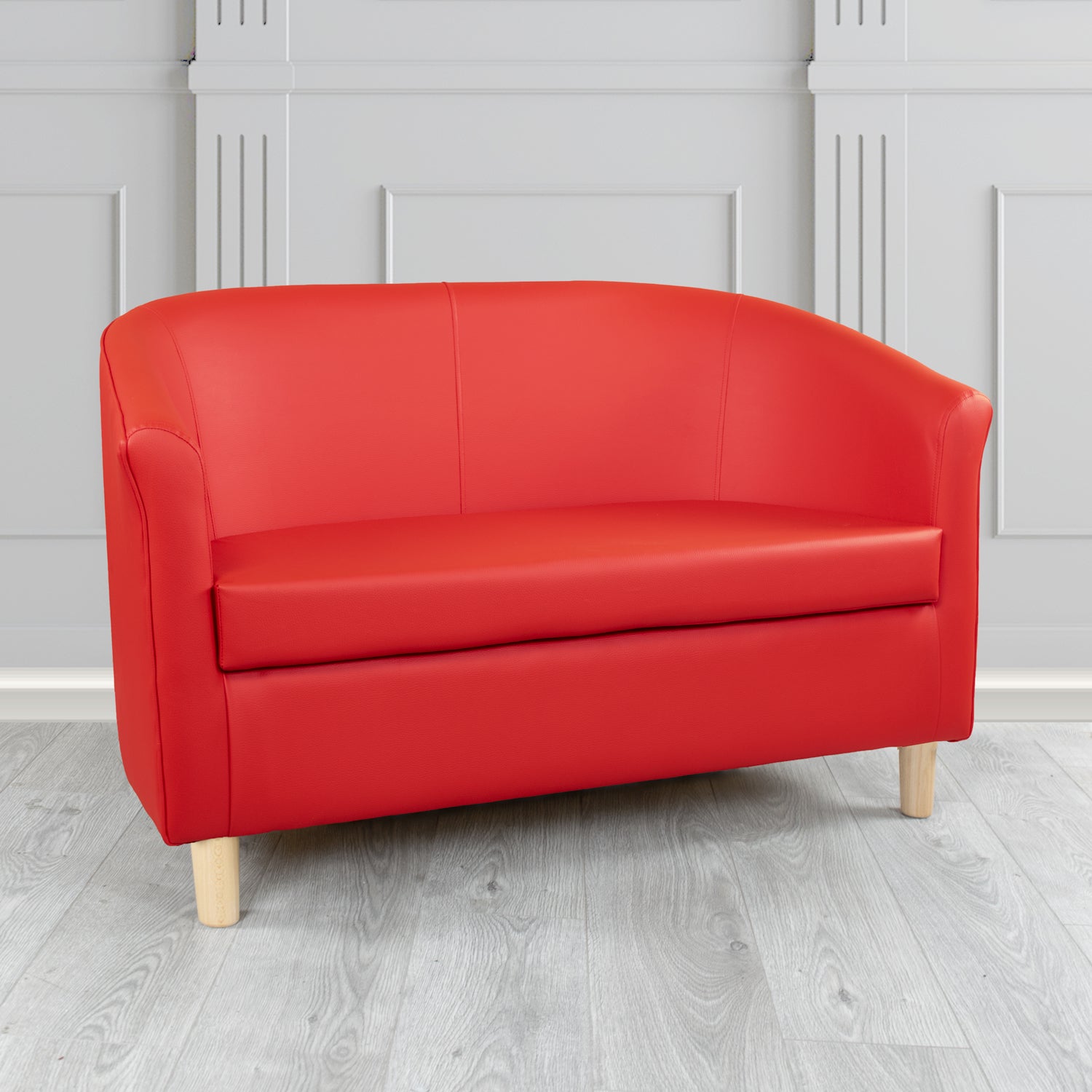 Tuscany Just Colour Rouge Crib 5 Faux Leather 2 Seater Tub Sofa - The Tub Chair Shop