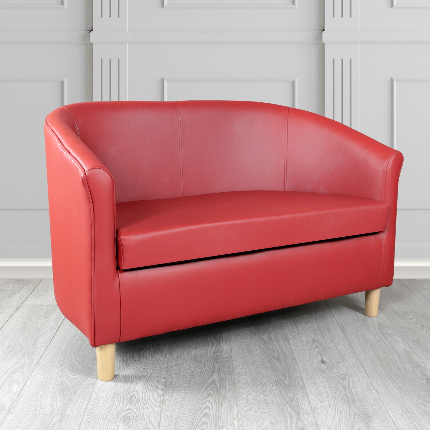 Tuscany Shelly Crimson Crib 5 Genuine Leather 2 Seater Tub Sofa - The Tub Chair Shop