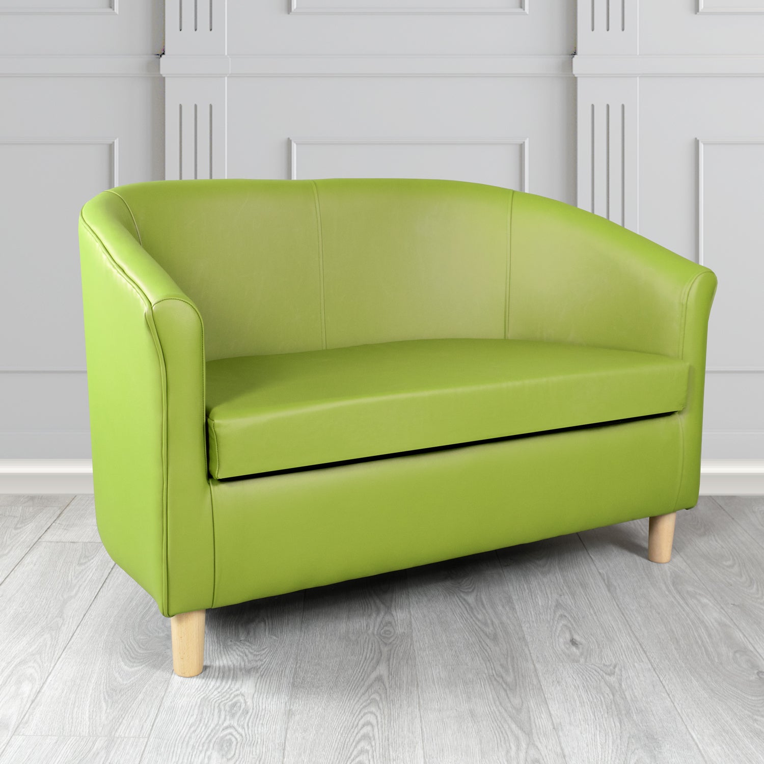 Tuscany Shelly Field Green Crib 5 Genuine Leather 2 Seater Tub Sofa - The Tub Chair Shop