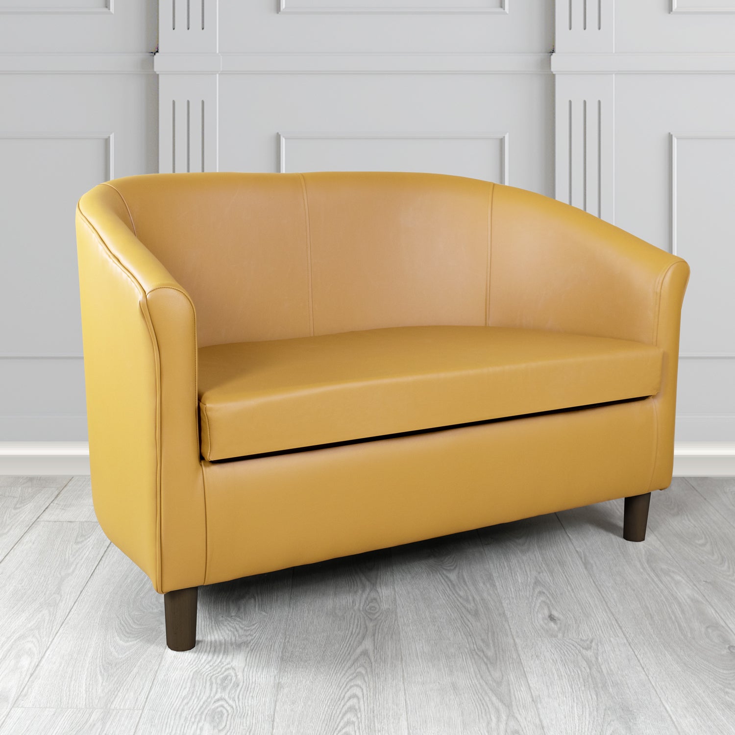 Tuscany Shelly Parchment Crib 5 Genuine Leather 2 Seater Tub Sofa - The Tub Chair Shop