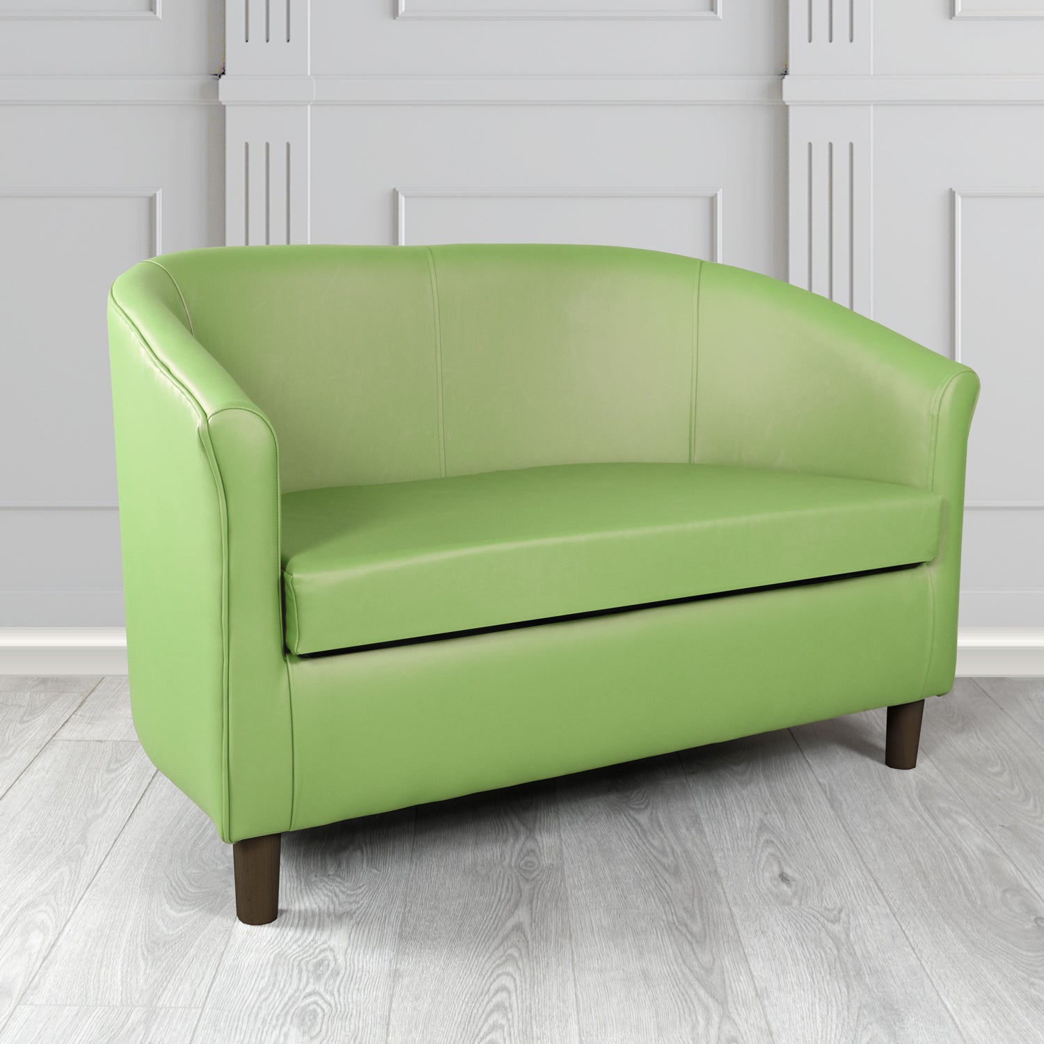 Tuscany Shelly Pea Green Crib 5 Genuine Leather 2 Seater Tub Sofa - The Tub Chair Shop