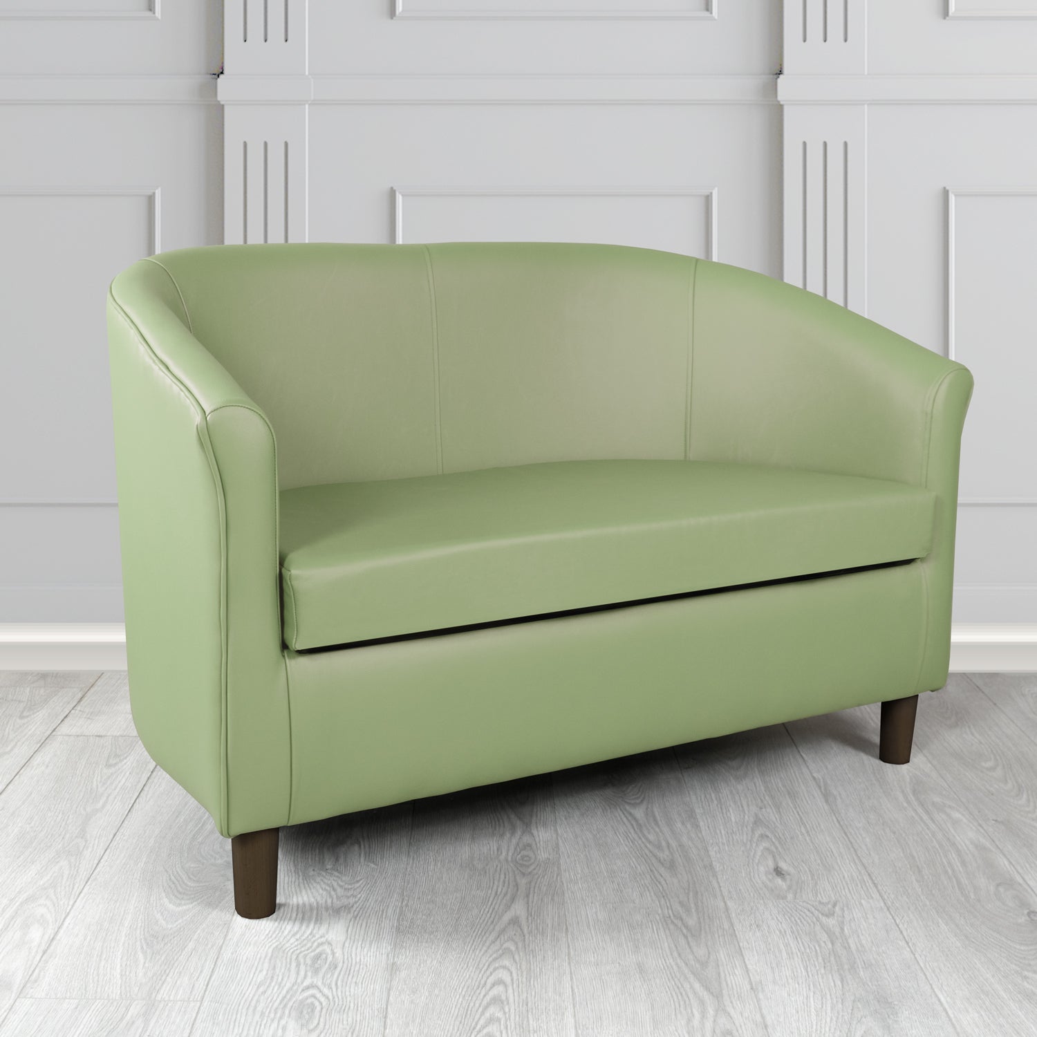 Tuscany Shelly Thyme Green Crib 5 Genuine Leather 2 Seater Tub Sofa - The Tub Chair Shop