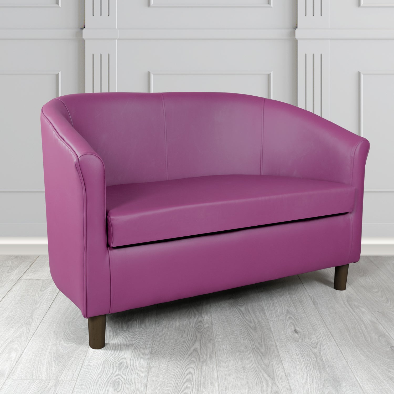 Tuscany Shelly Wineberry Crib 5 Genuine Leather 2 Seater Tub Sofa - The Tub Chair Shop