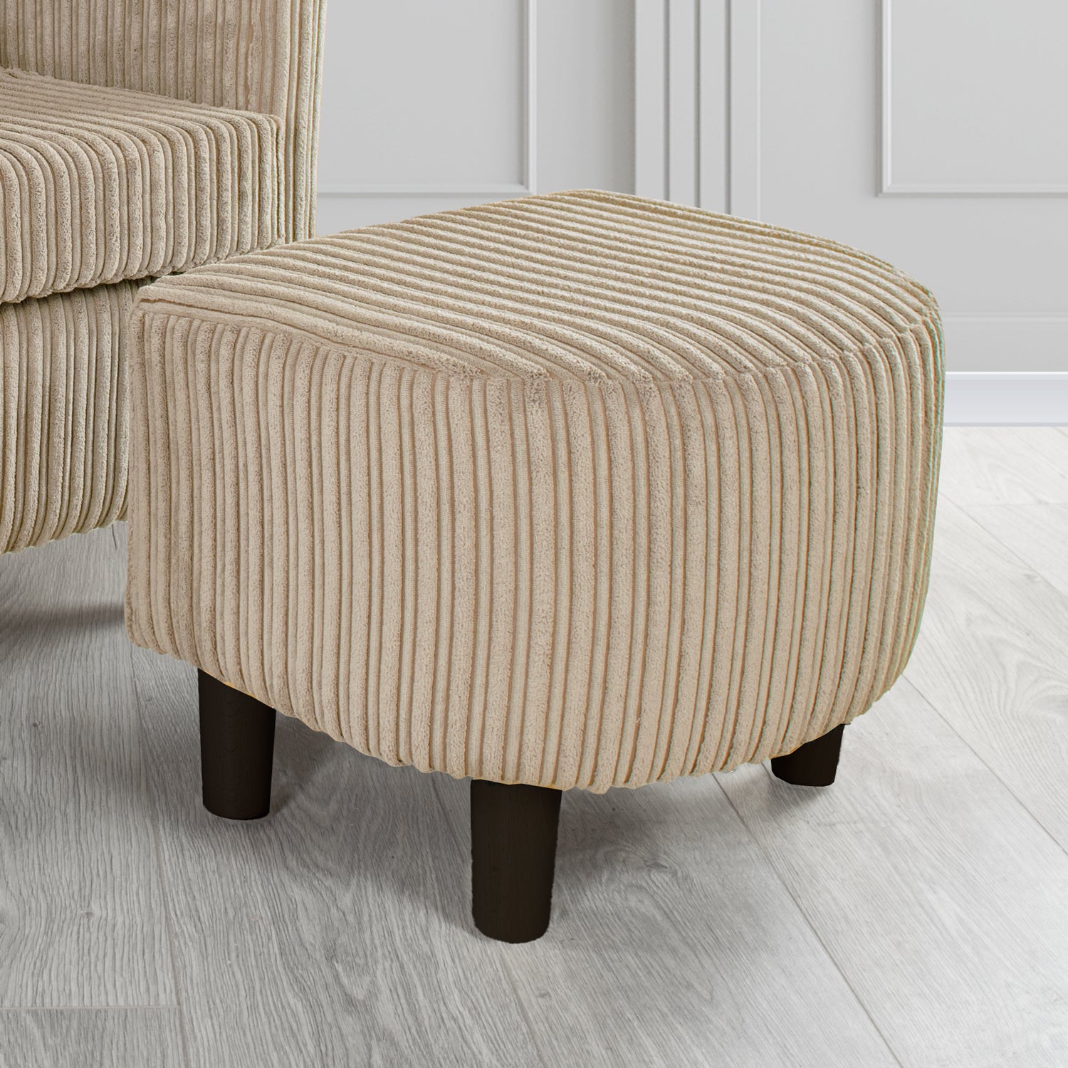Tuscany Conway Camel Plain Textured Fabric Footstool (6587010187306)