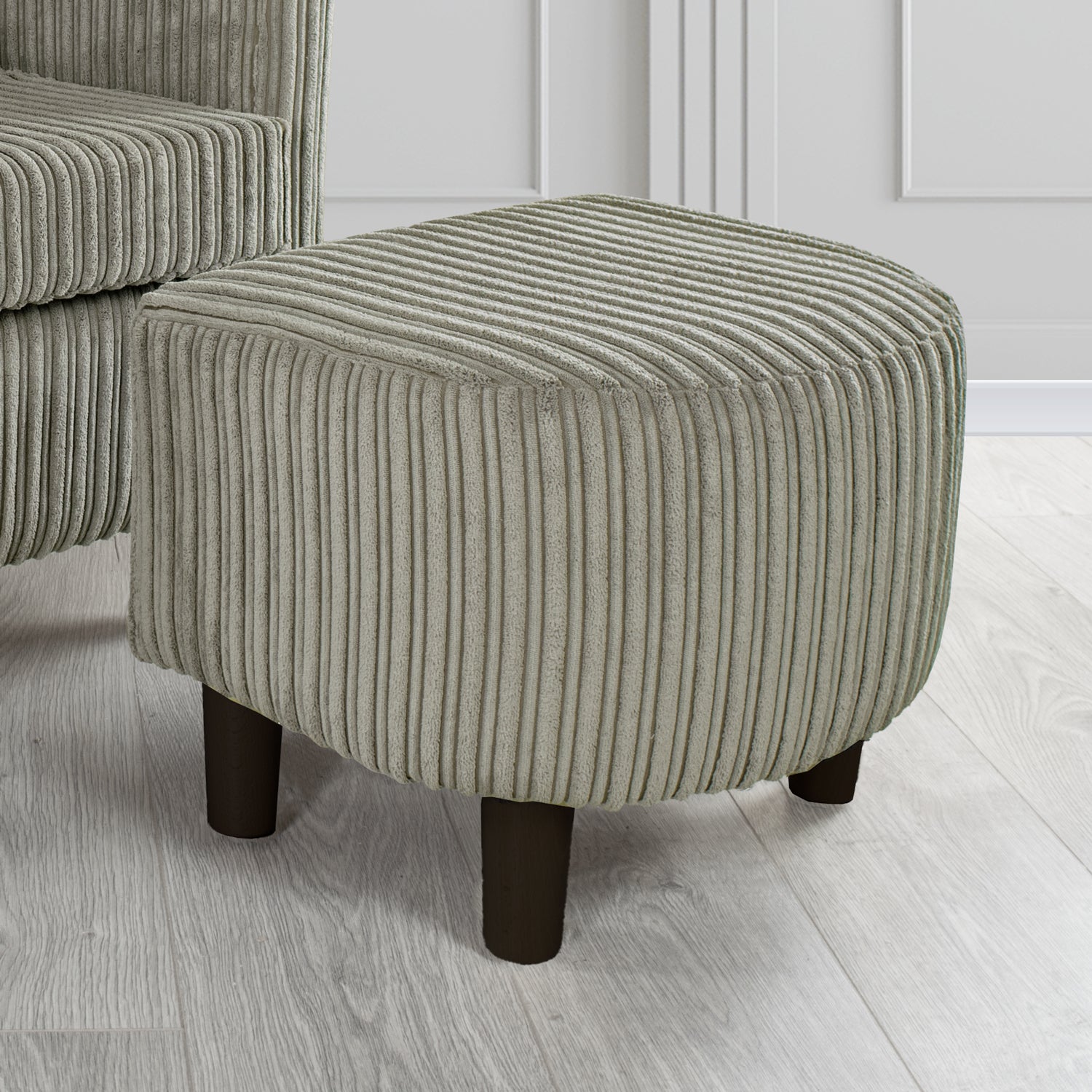Tuscany Conway Seal Plain Textured Fabric Footstool (6587020673066)