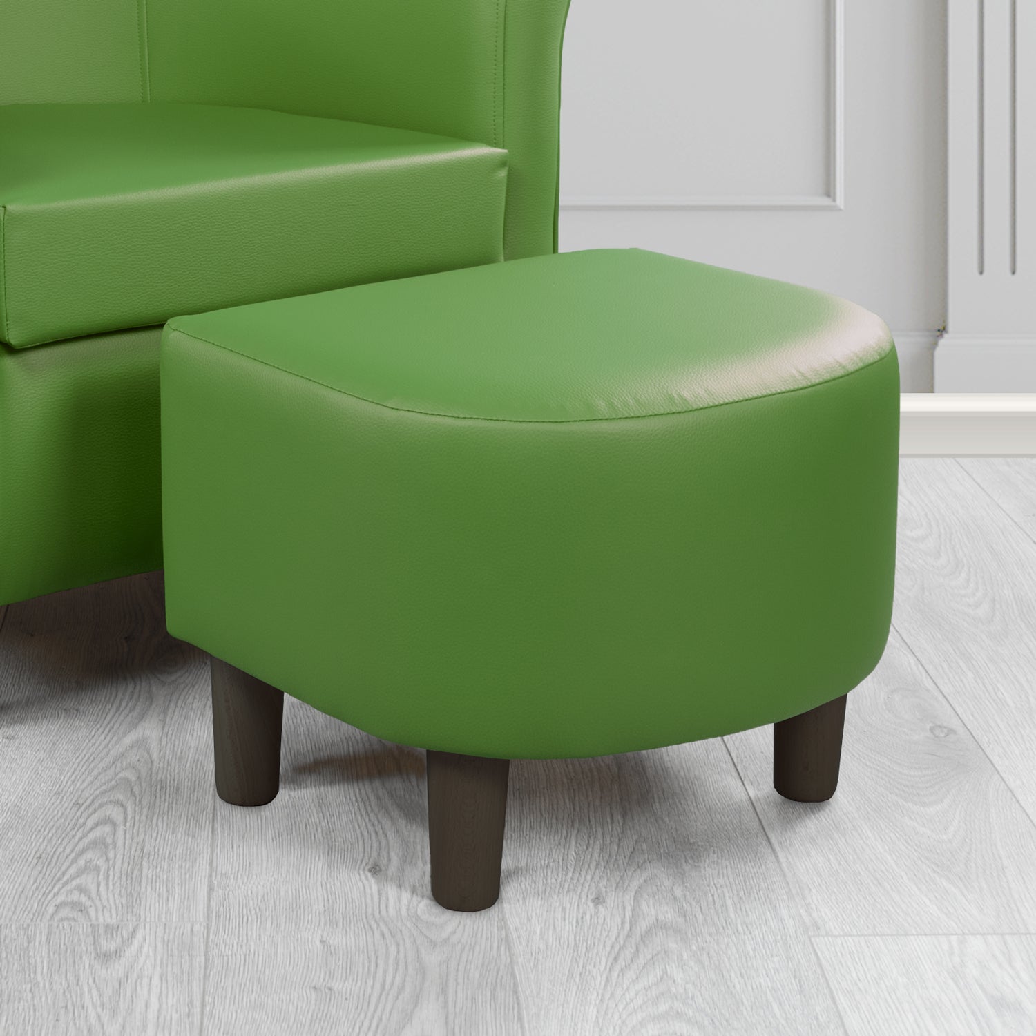 Tuscany Green Faux Leather Footstool (6541234044970)