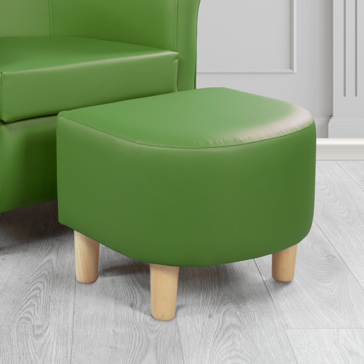 Tuscany Green Faux Leather Footstool (6541234044970)