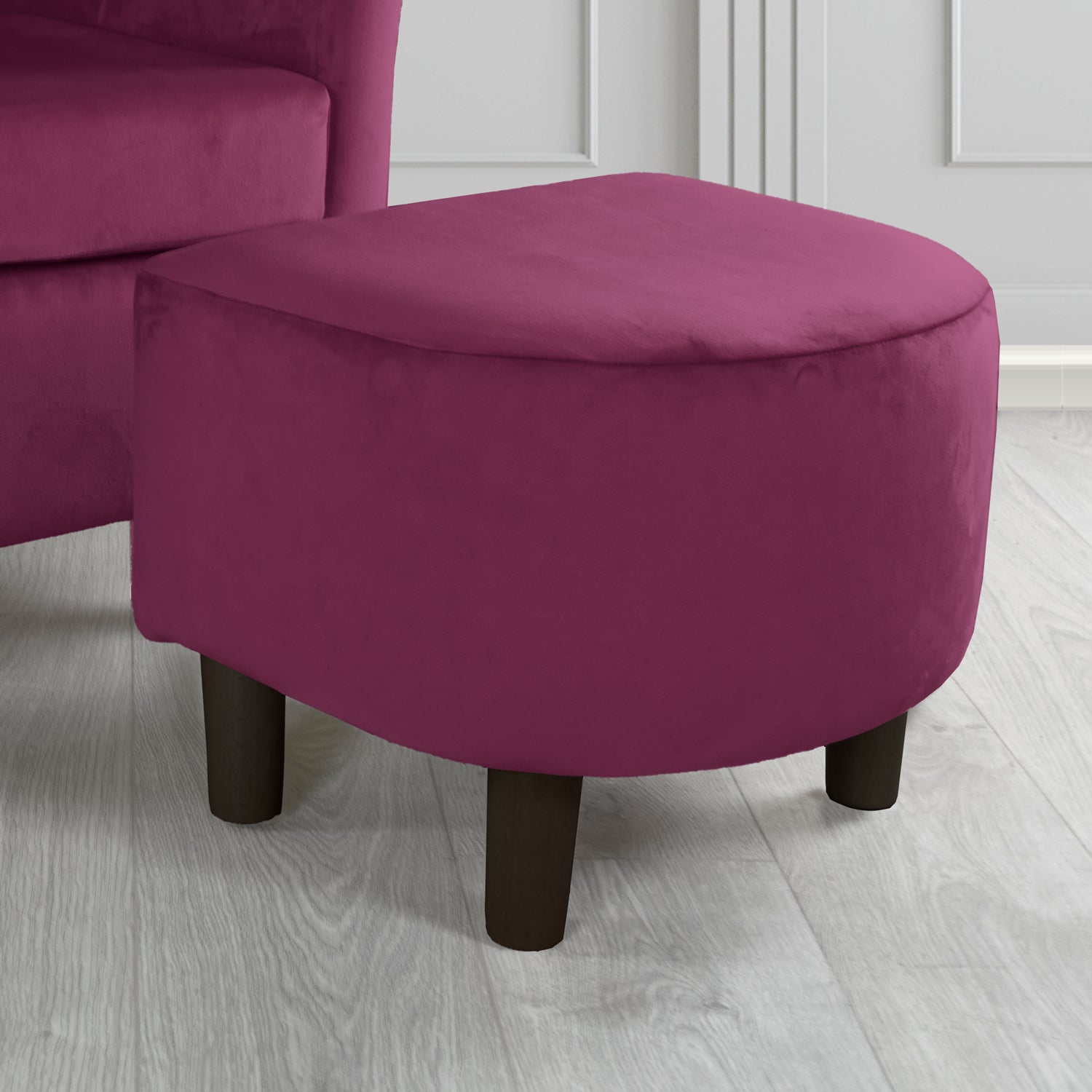 Tuscany Monaco Plush Amethyst Velvet Fabric Footstool (6594118451242)