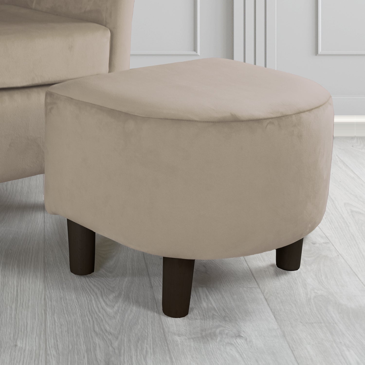 Tuscany Monaco Cedar Plush Velvet Fabric Footstool (6594122252330)