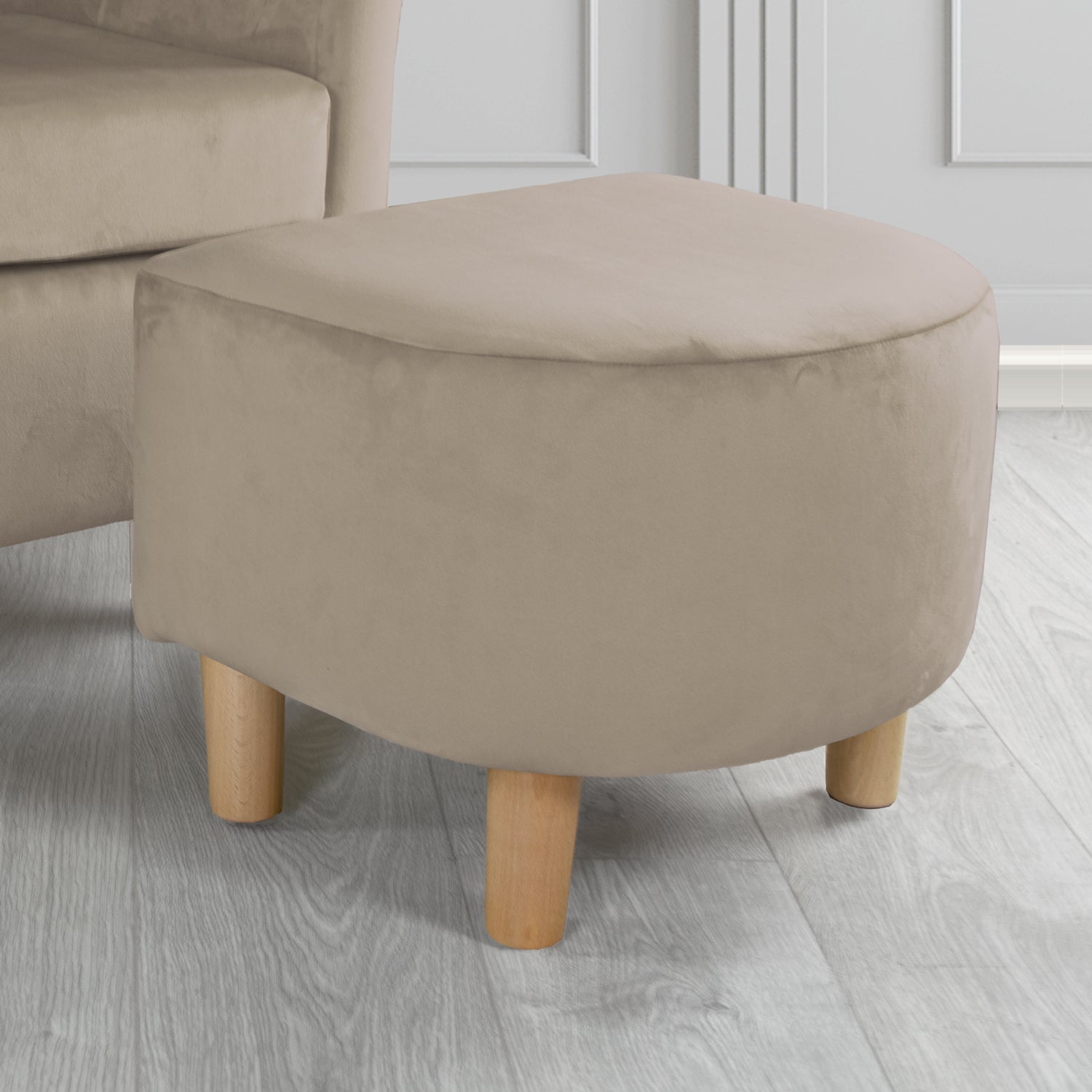 Tuscany Monaco Cedar Plush Velvet Fabric Footstool (6594122252330)