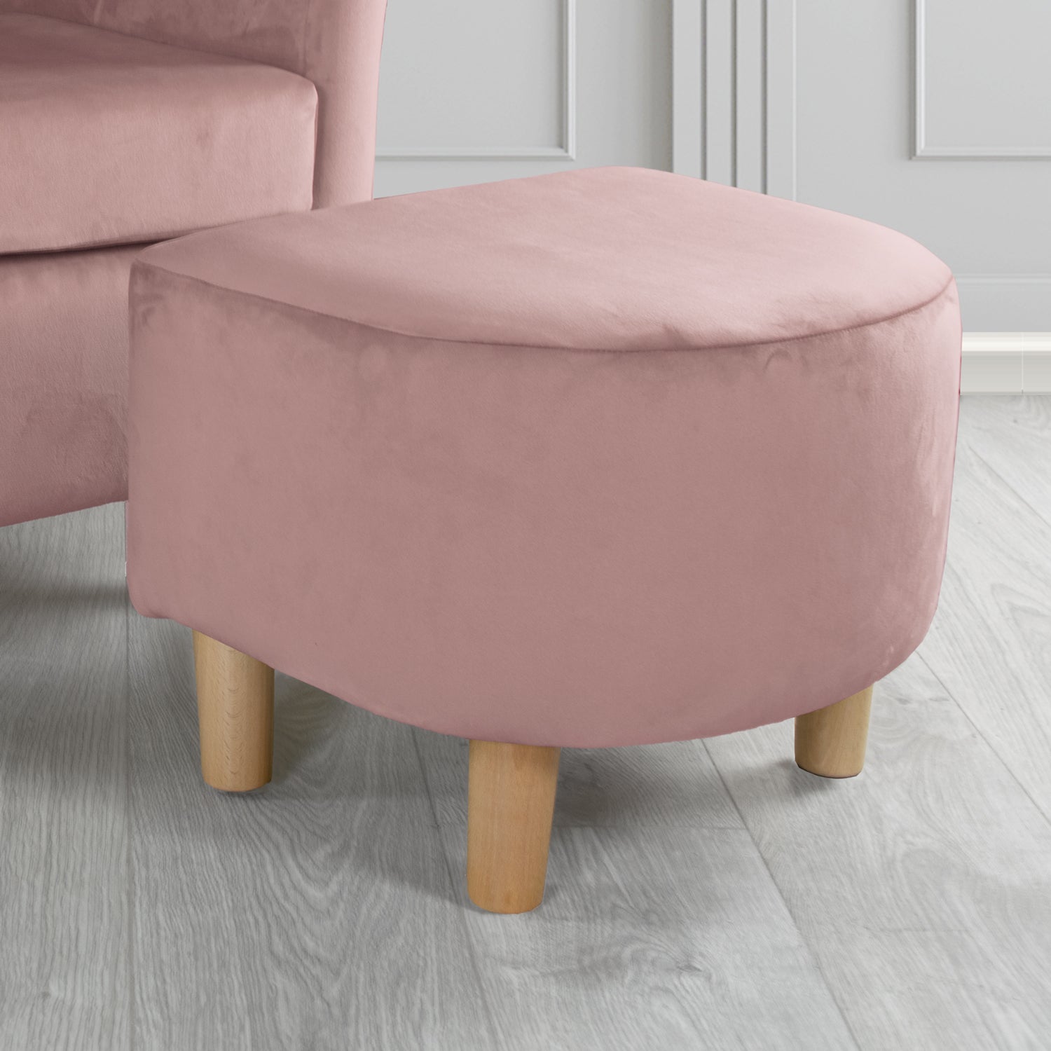 Tuscany Monaco Heather Plush Velvet Fabric Footstool (6594124251178)