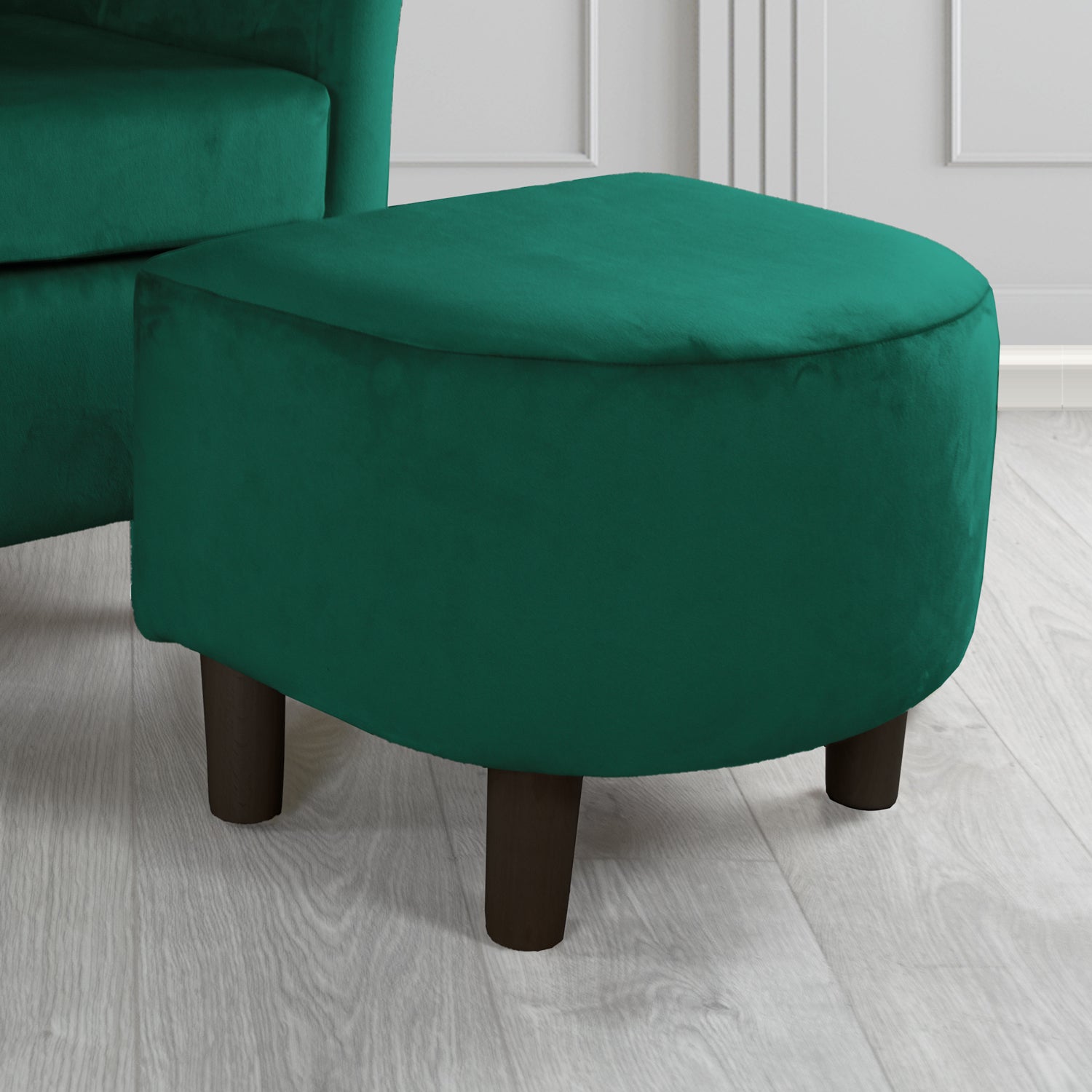 Tuscany Monaco Jasper Plush Velvet Fabric Footstool (6594126512170)