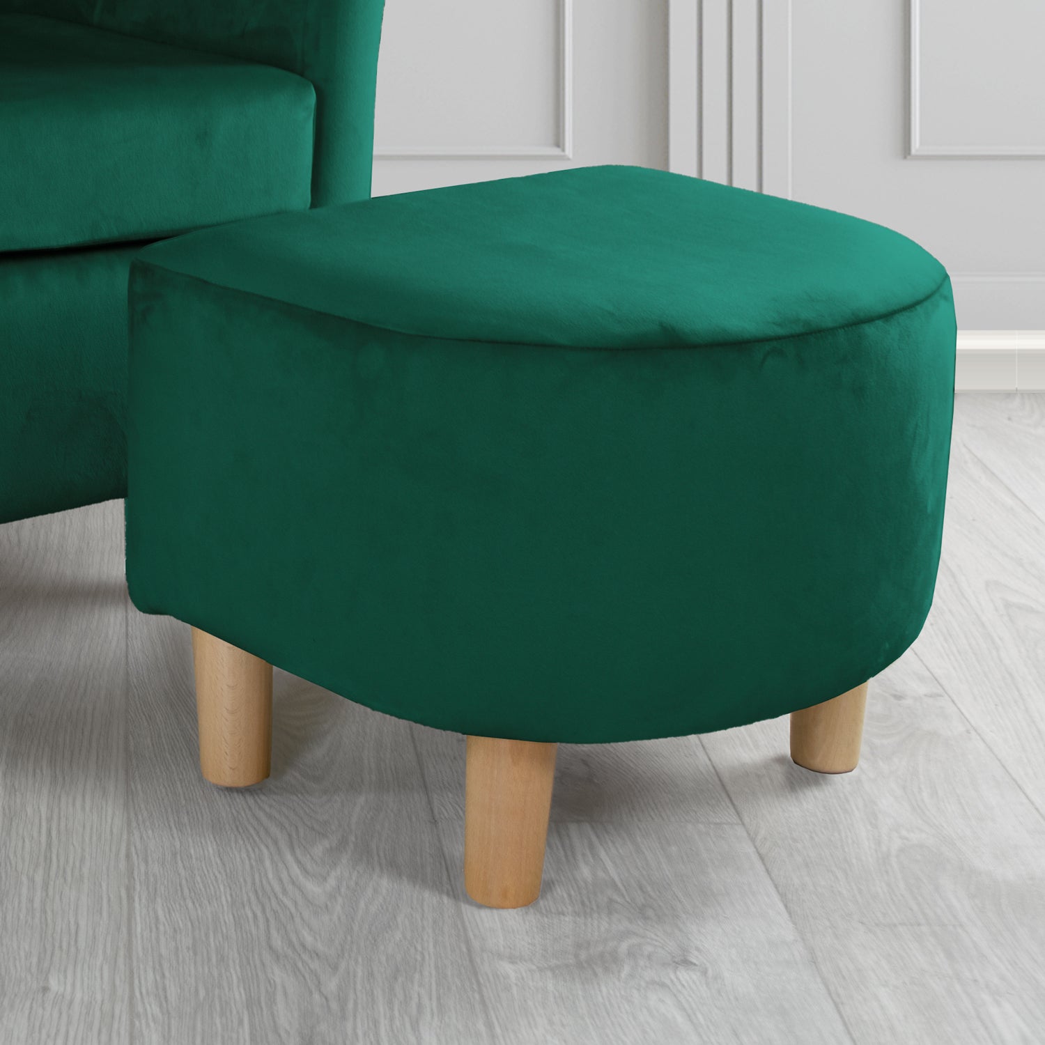 Tuscany Monaco Jasper Plush Velvet Fabric Footstool (6594126512170)
