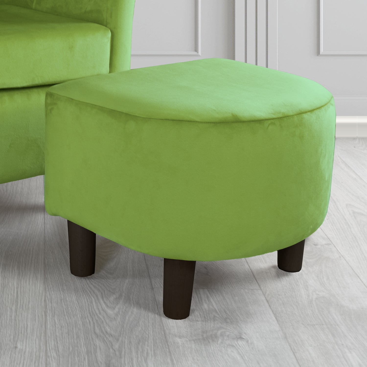 Tuscany Monaco Olive Plush Velvet Fabric Footstool (6594132213802)