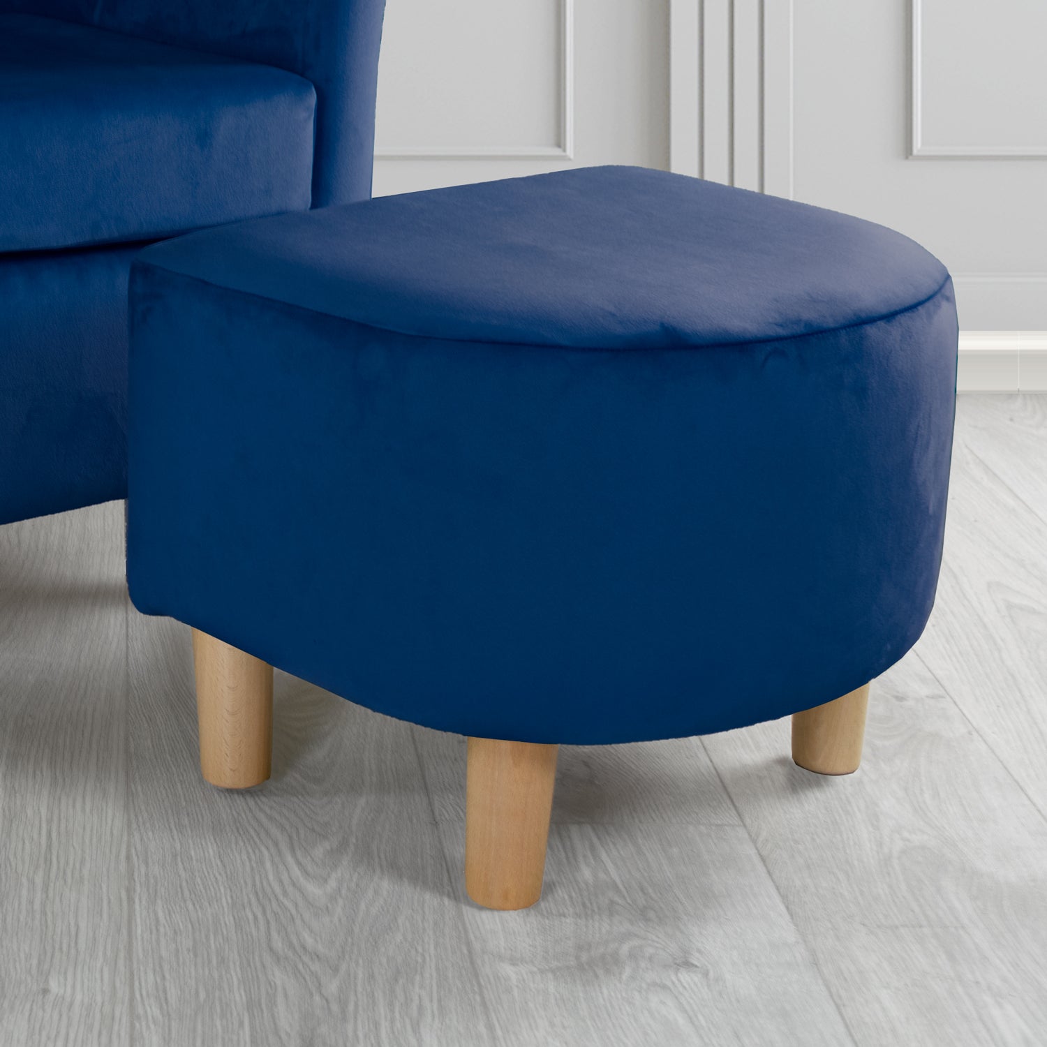 Tuscany Monaco Royal Plush Velvet Fabric Footstool (6594140438570)