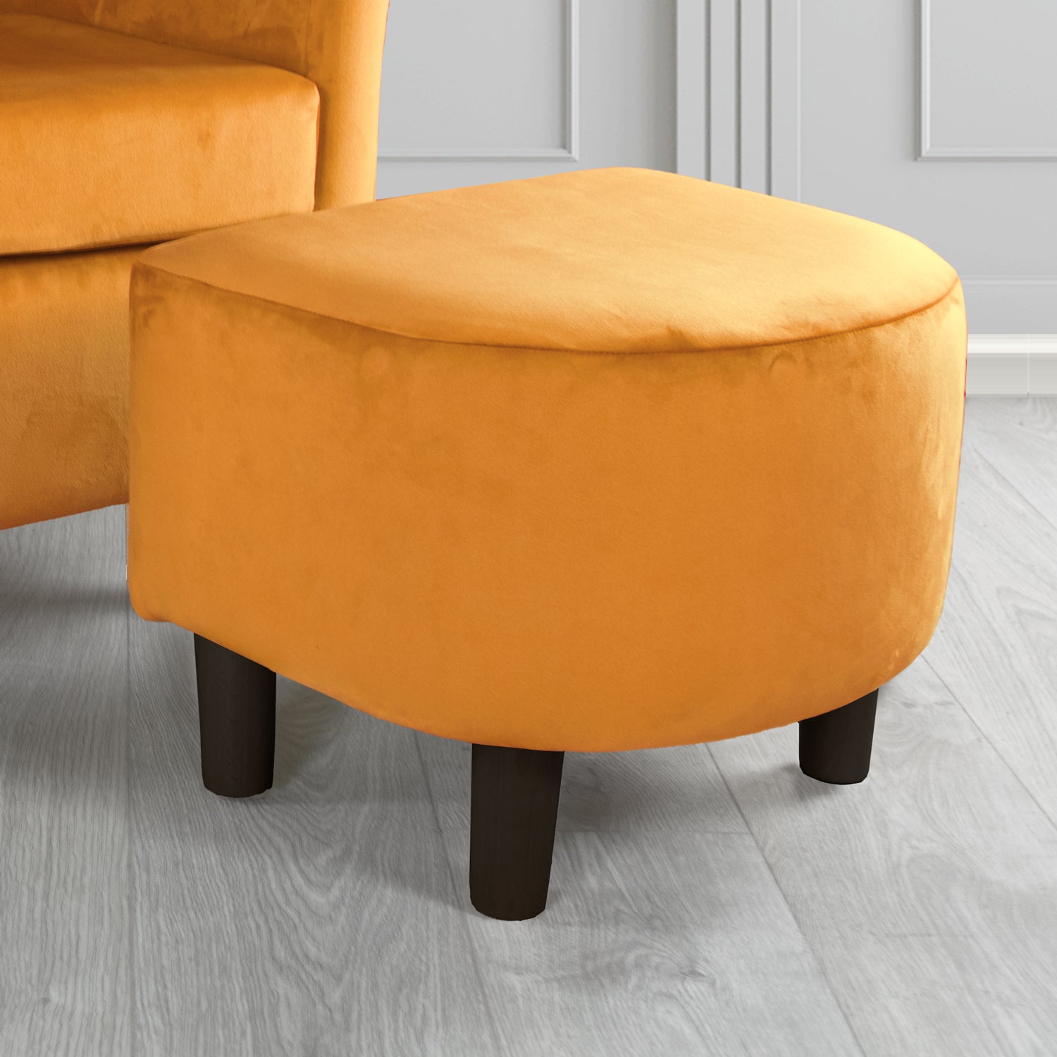 Tuscany Monaco Saffron Plush Velvet Fabric Footstool (6594140635178)