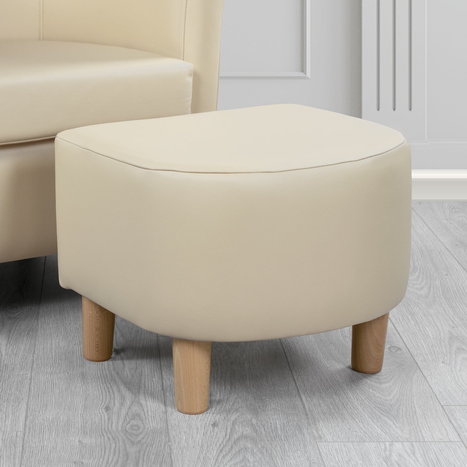 Tuscany Shelly Almond Crib 5 Genuine Leather Footstool (4624686940202)