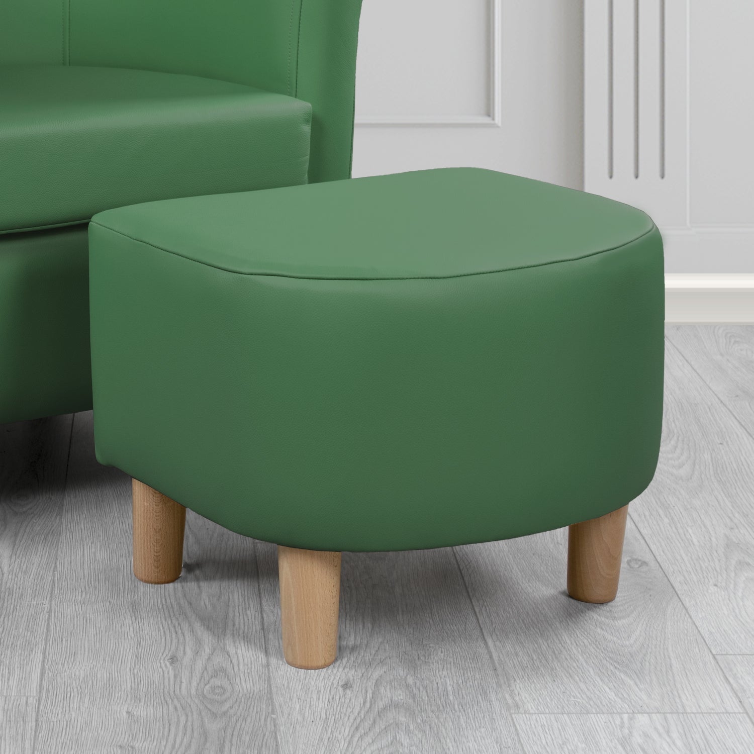 Tuscany Shelly Jade Green Crib 5 Genuine Leather Footstool (4624724885546)