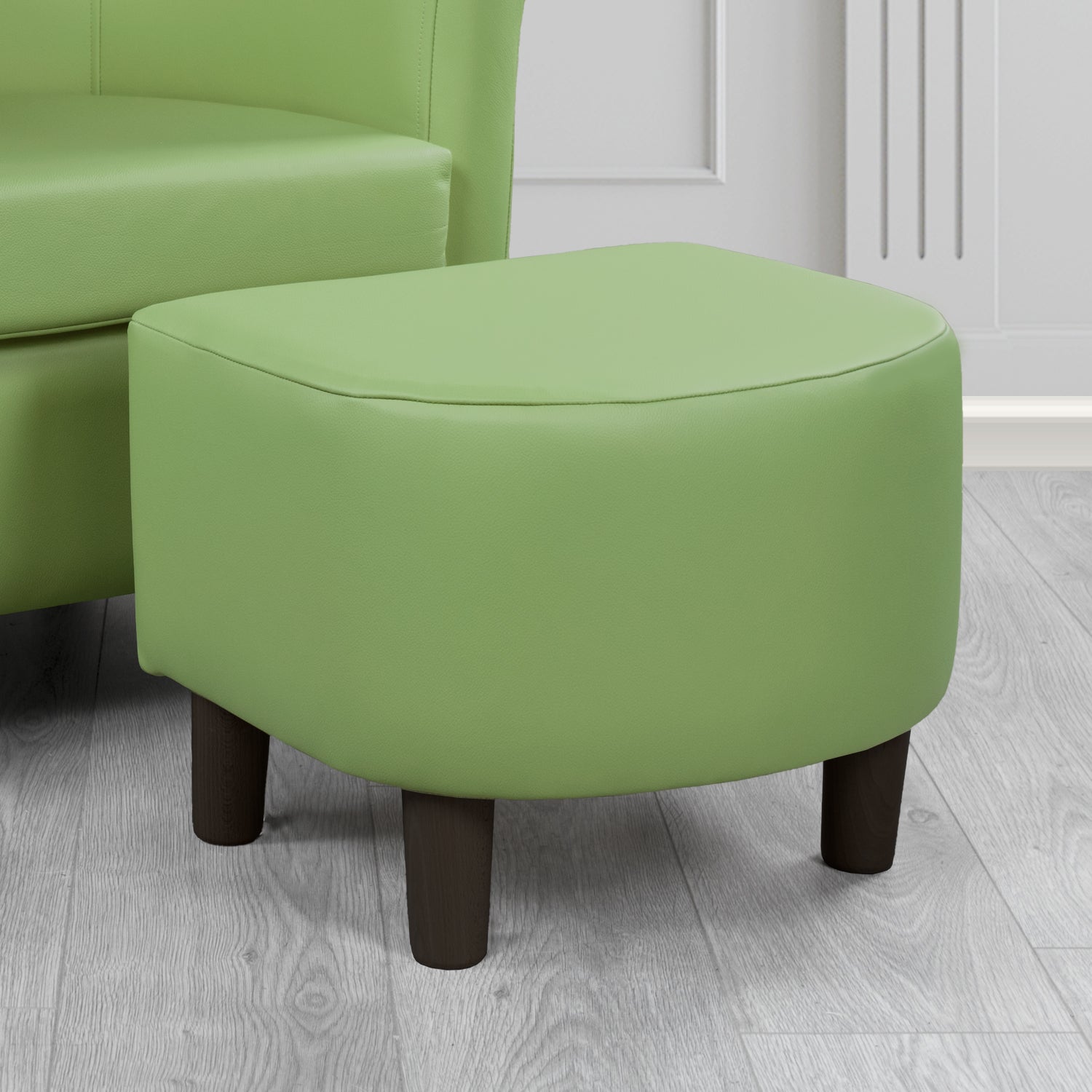 Tuscany Shelly Pea Green Crib 5 Genuine Leather Footstool (4624790913066)
