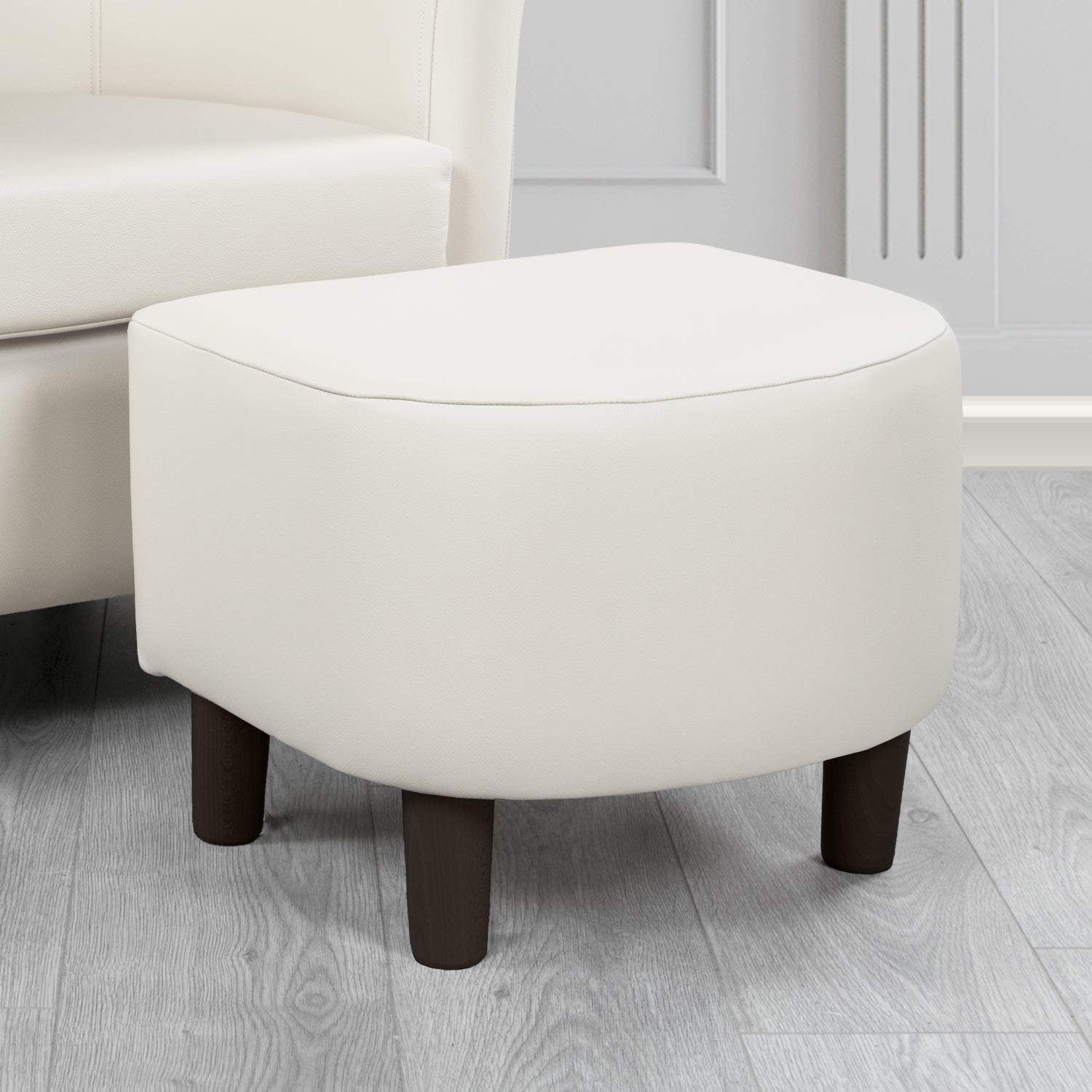 Tuscany Shelly White Crib 5 Genuine Leather Footstool (4624802283562)