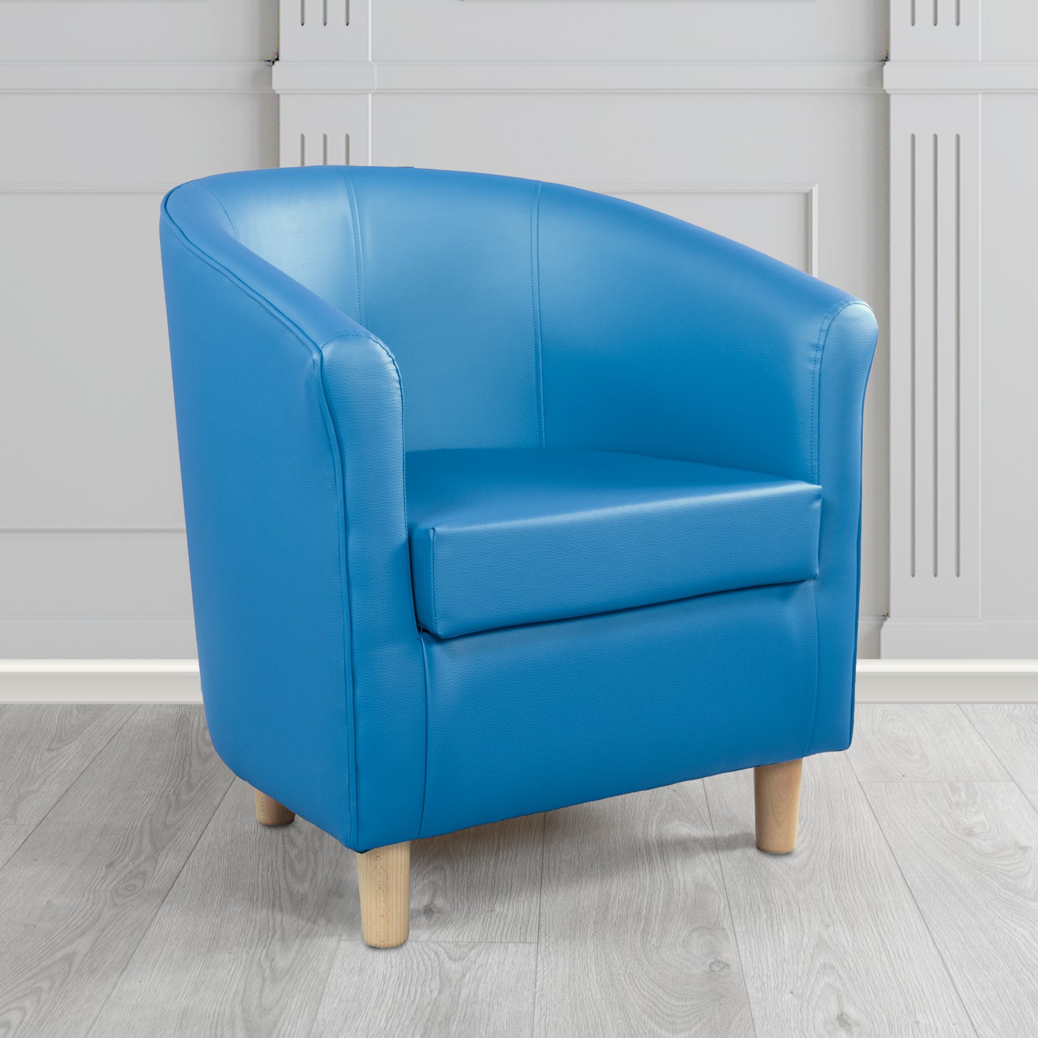 Tuscany Blue DBL Faux Leather Tub Chair (4324362518570)