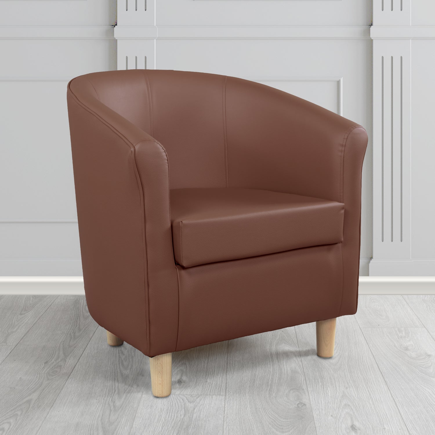 Tuscany Brown DCB Faux Leather Tub Chair (4324379951146)