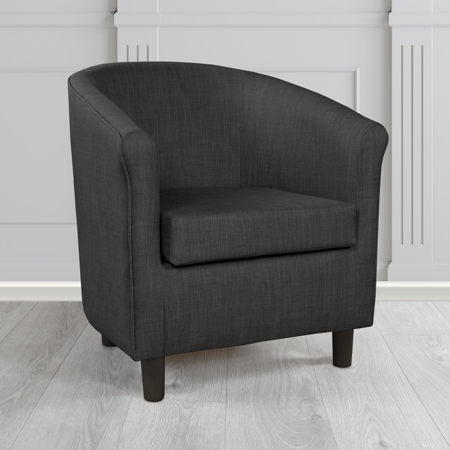 Tuscany Charles Ebony Plain Linen Fabric Tub Chair