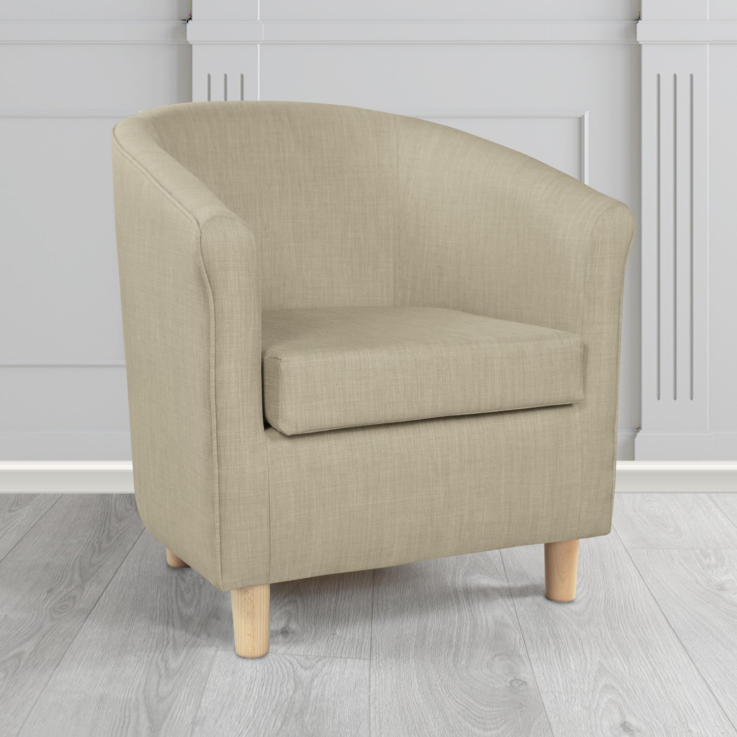 Tuscany Charles Fudge Plain Linen Fabric Tub Chair