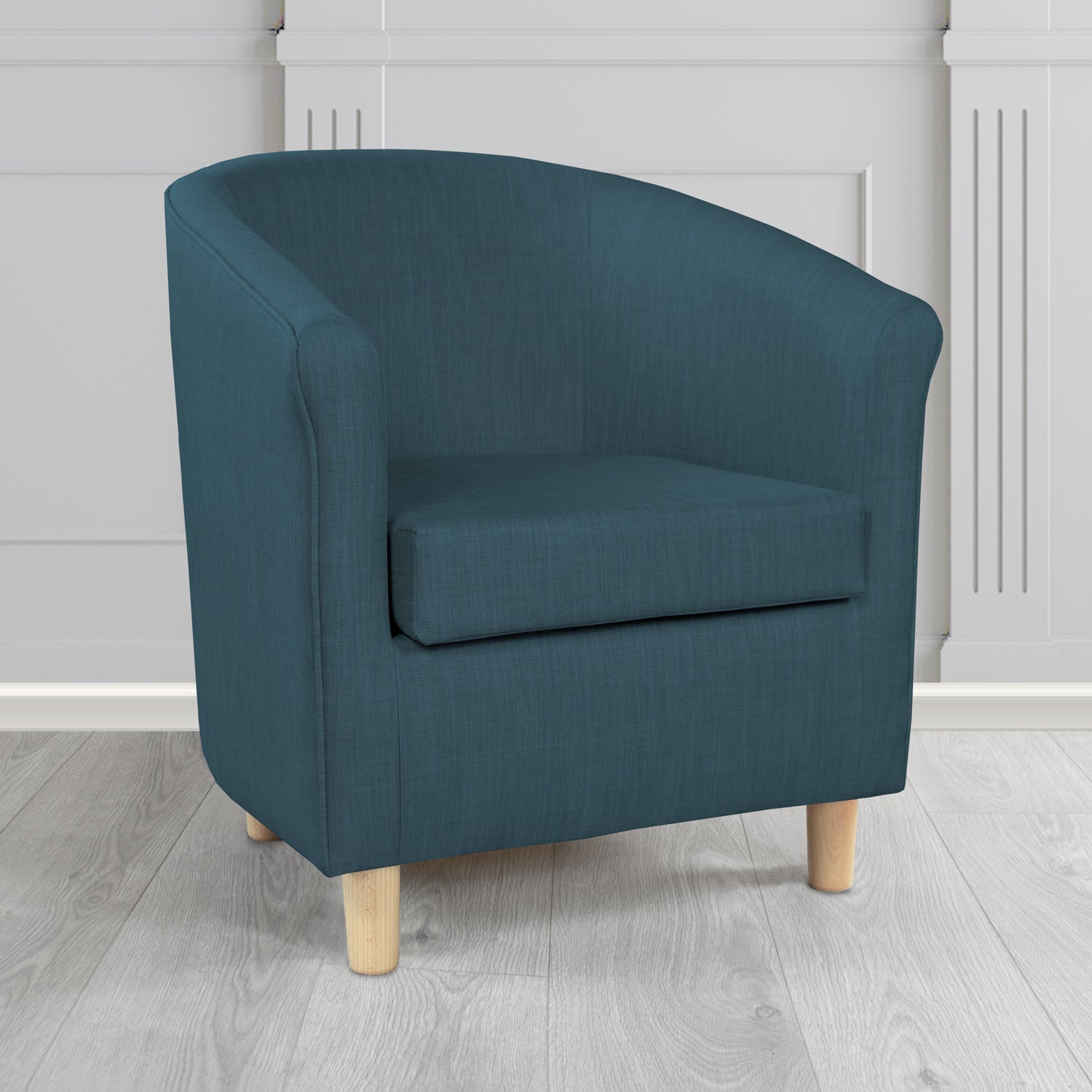 Tuscany Tub Chair in Charles Plain Linen Fabric - The Tub Chair Shop