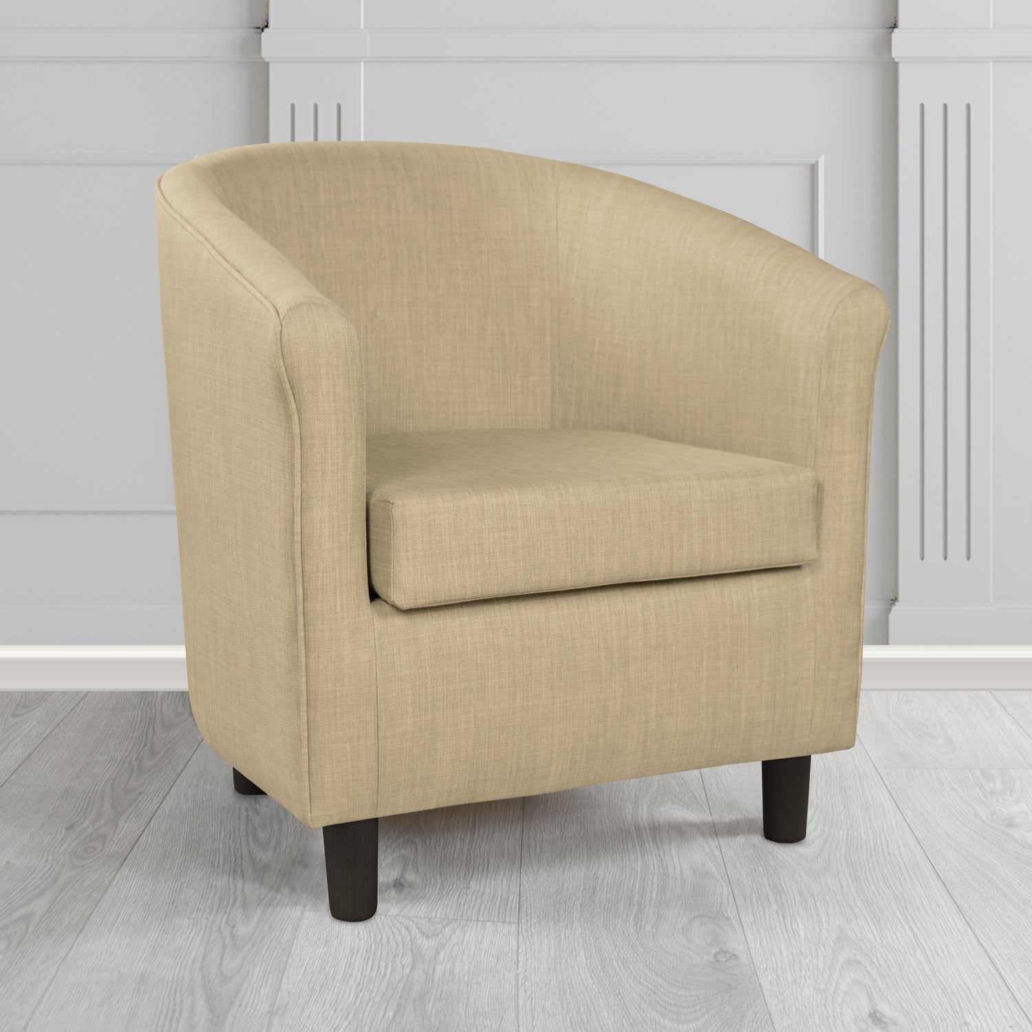 Tuscany Charles Mink Plain Linen Fabric Tub Chair - The Tub Chair Shop