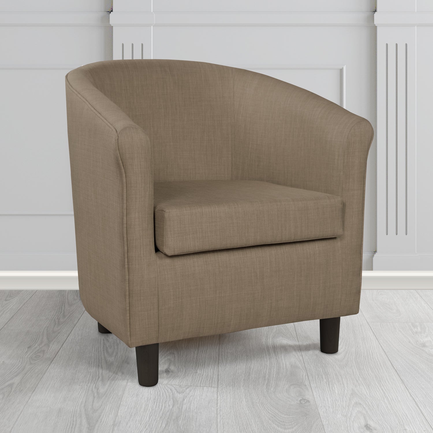 Tuscany Charles Nutmeg Plain Linen Fabric Tub Chair - The Tub Chair Shop