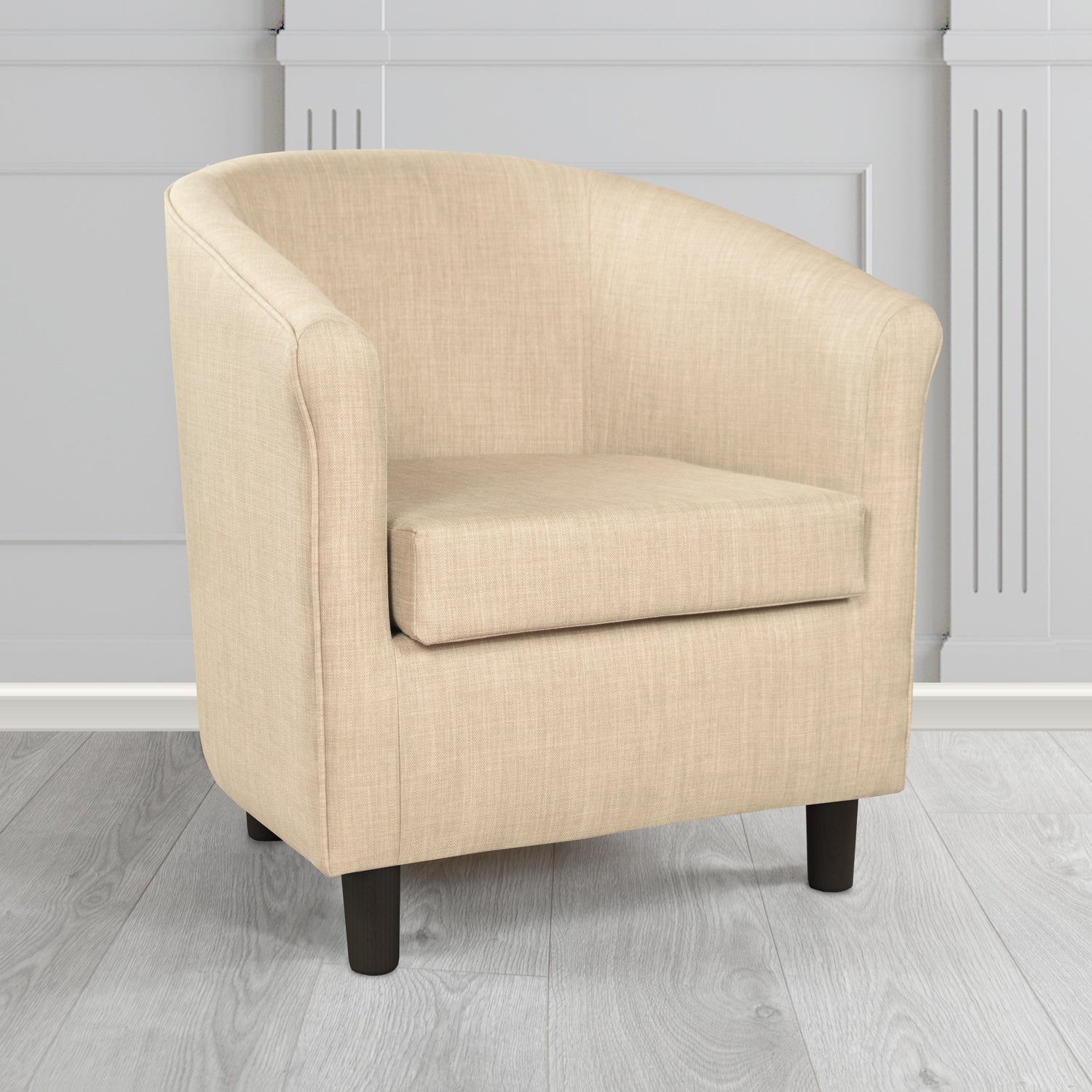Tuscany Charles Pearl Plain Linen Fabric Tub Chair