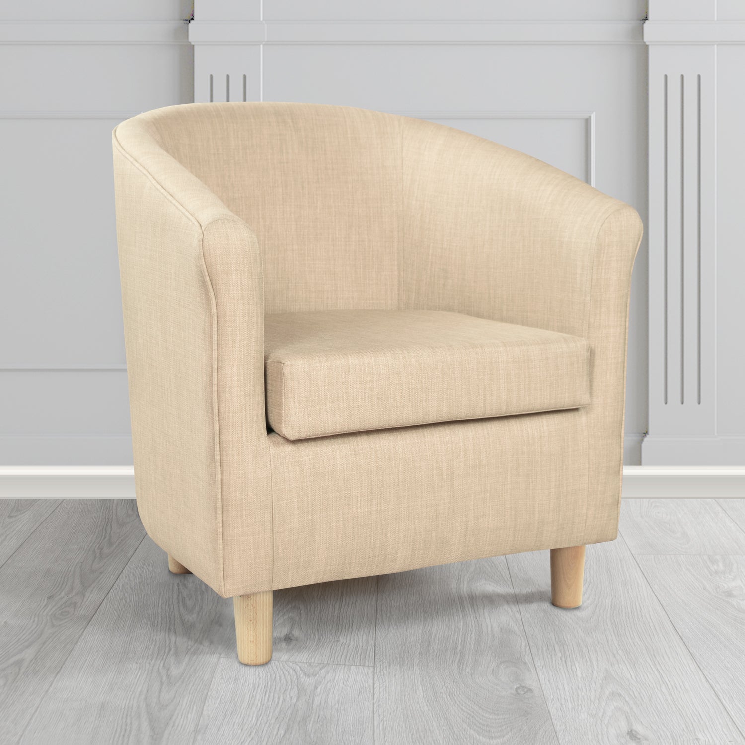 Tuscany Charles Pearl Plain Linen Fabric Tub Chair